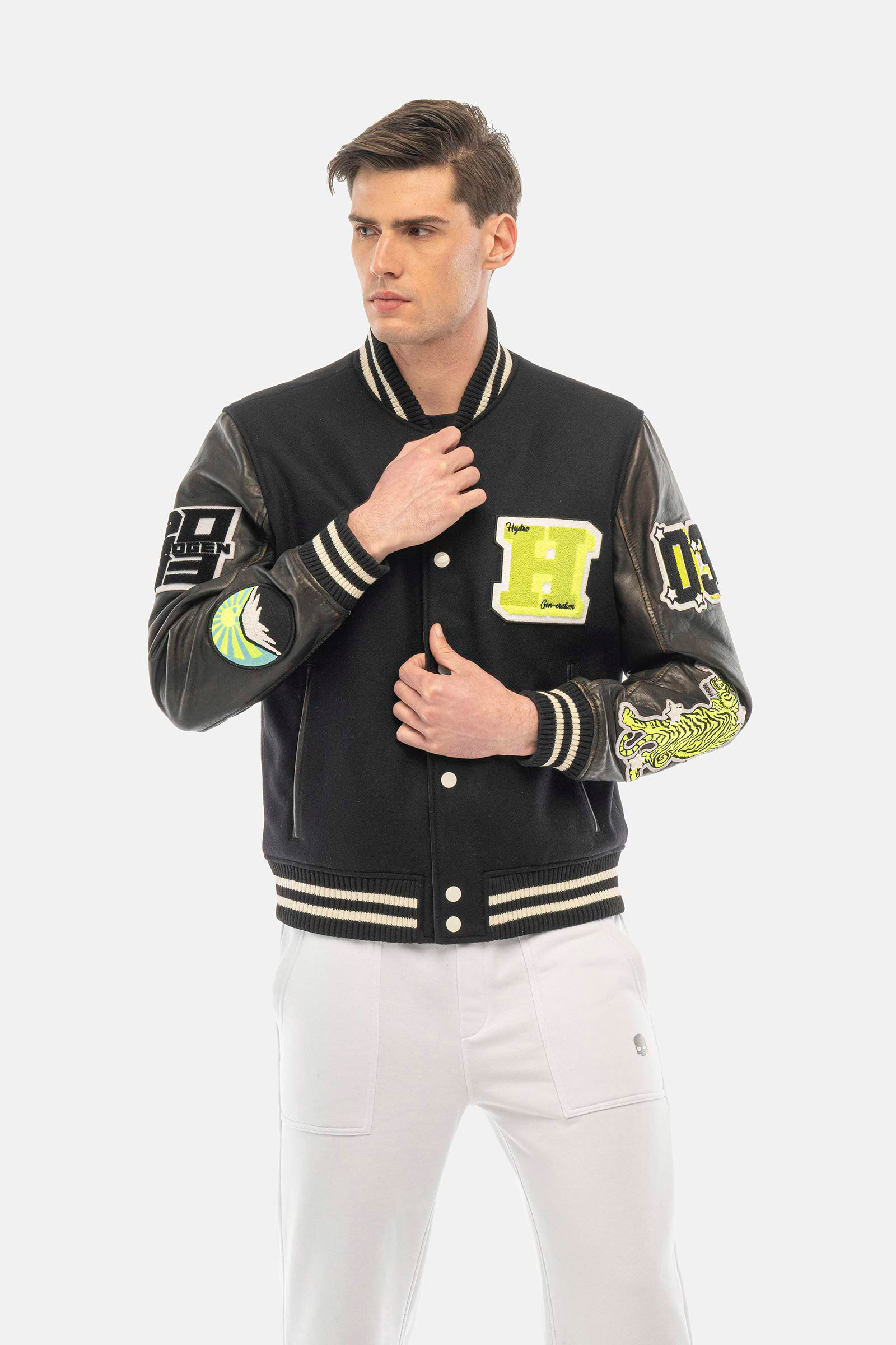 COLLEGE JACKET - BLACK - Hydrogen - Luxury Sportwear