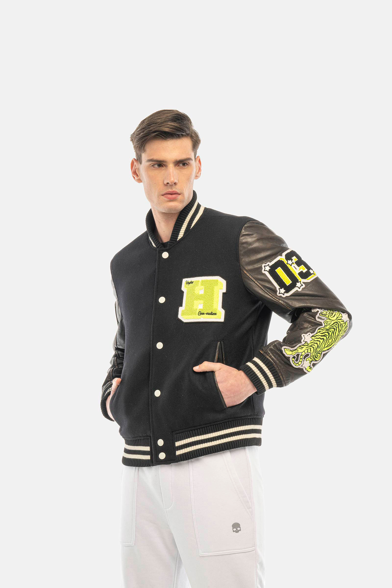 COLLEGE JACKET - BLACK - Hydrogen - Luxury Sportwear