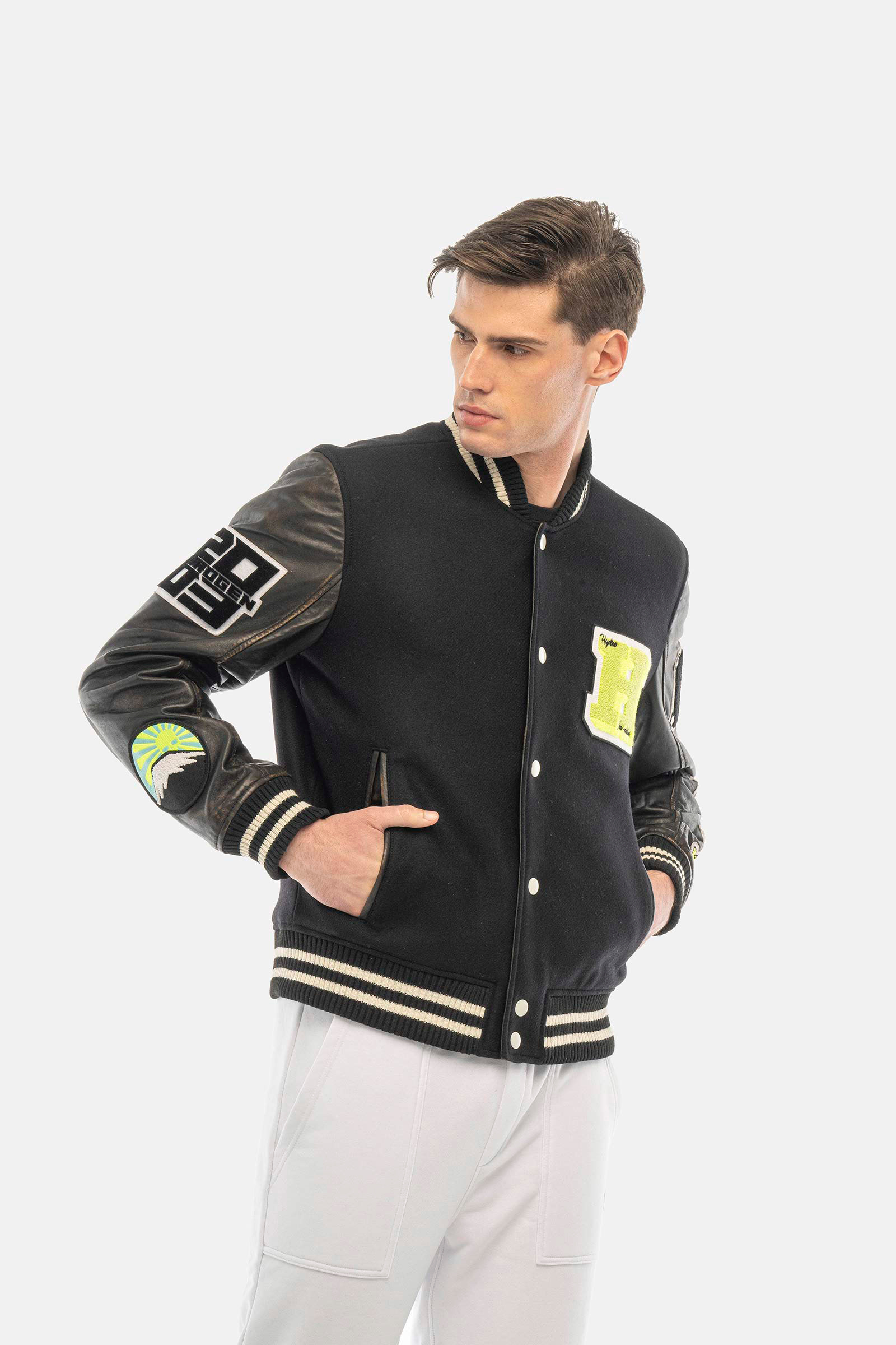 COLLEGE JACKET - BLACK - Hydrogen - Luxury Sportwear
