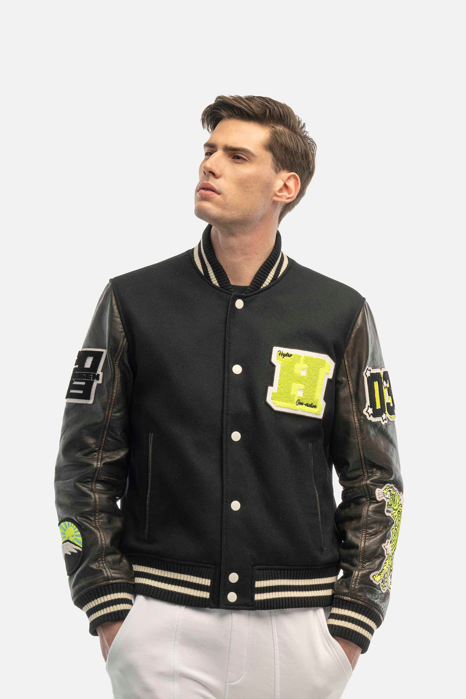 COLLEGE JACKET - BLACK - Hydrogen - Luxury Sportwear