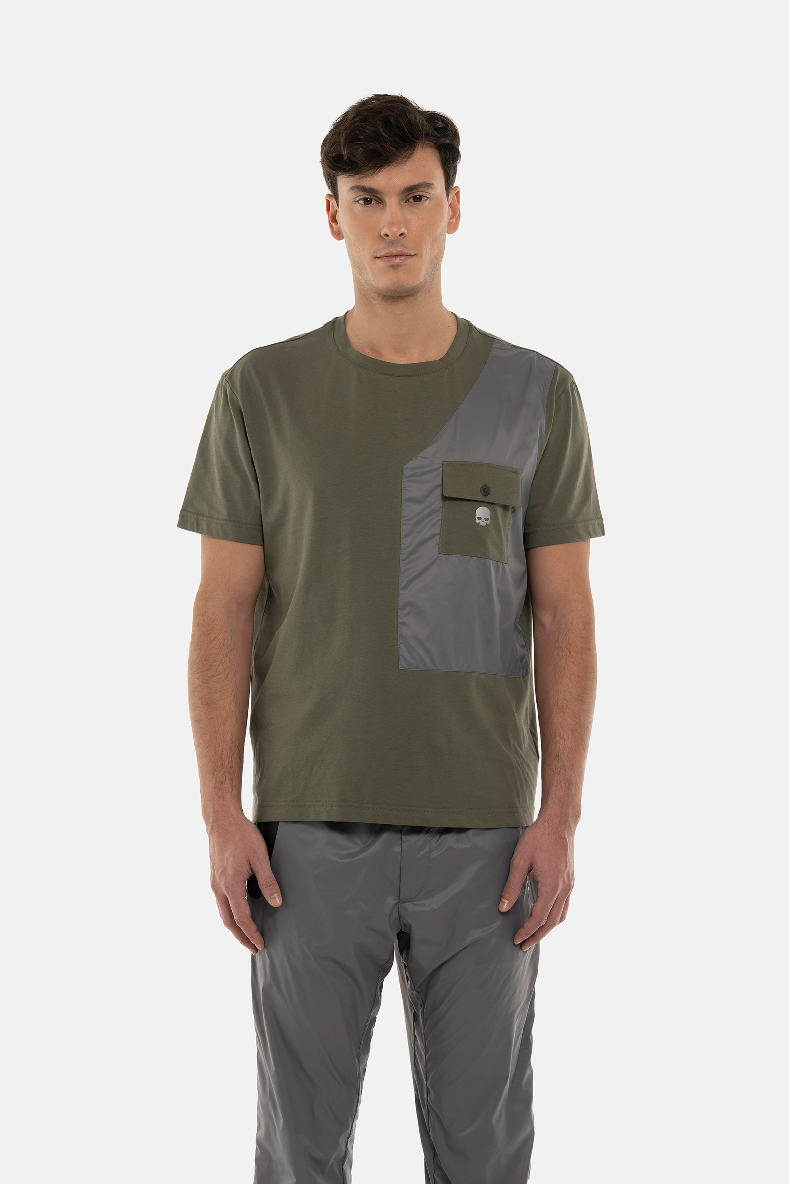 NYLON T-SHIRT - GREEN,GREY - Hydrogen - Luxury Sportwear