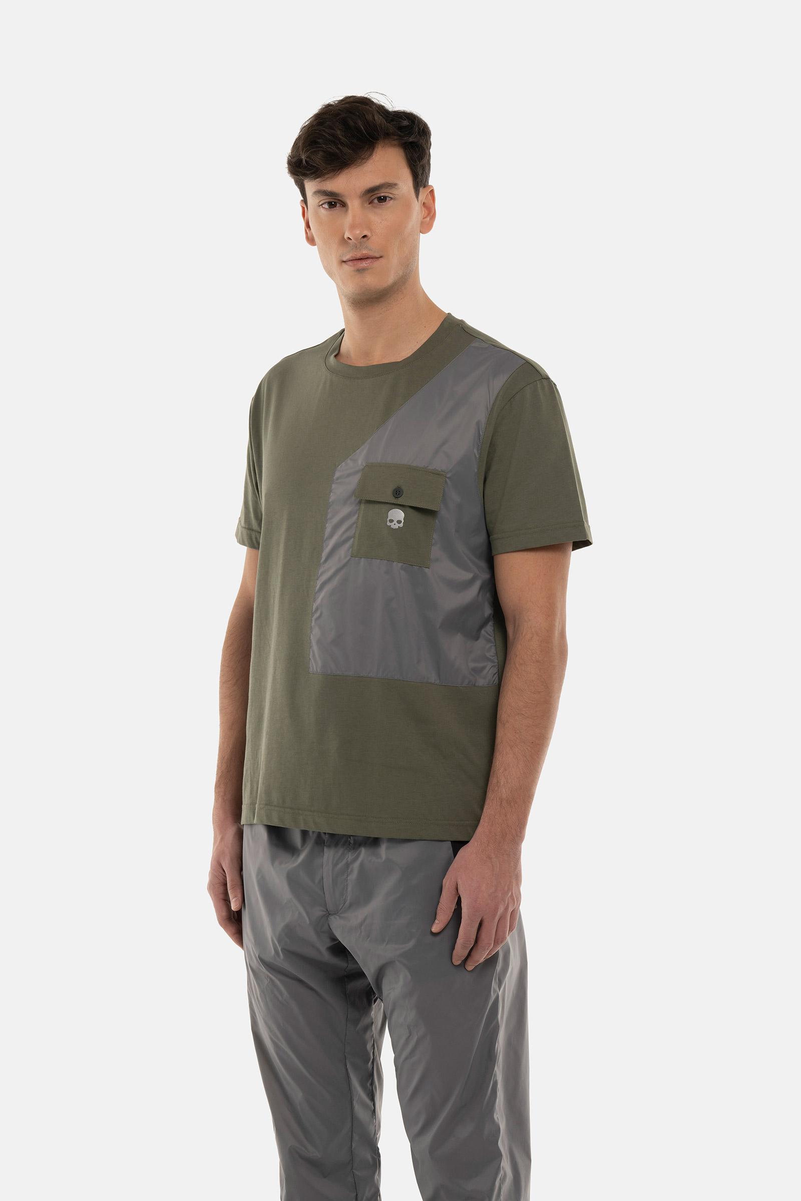 NYLON T-SHIRT - GREEN,GREY - Hydrogen - Luxury Sportwear