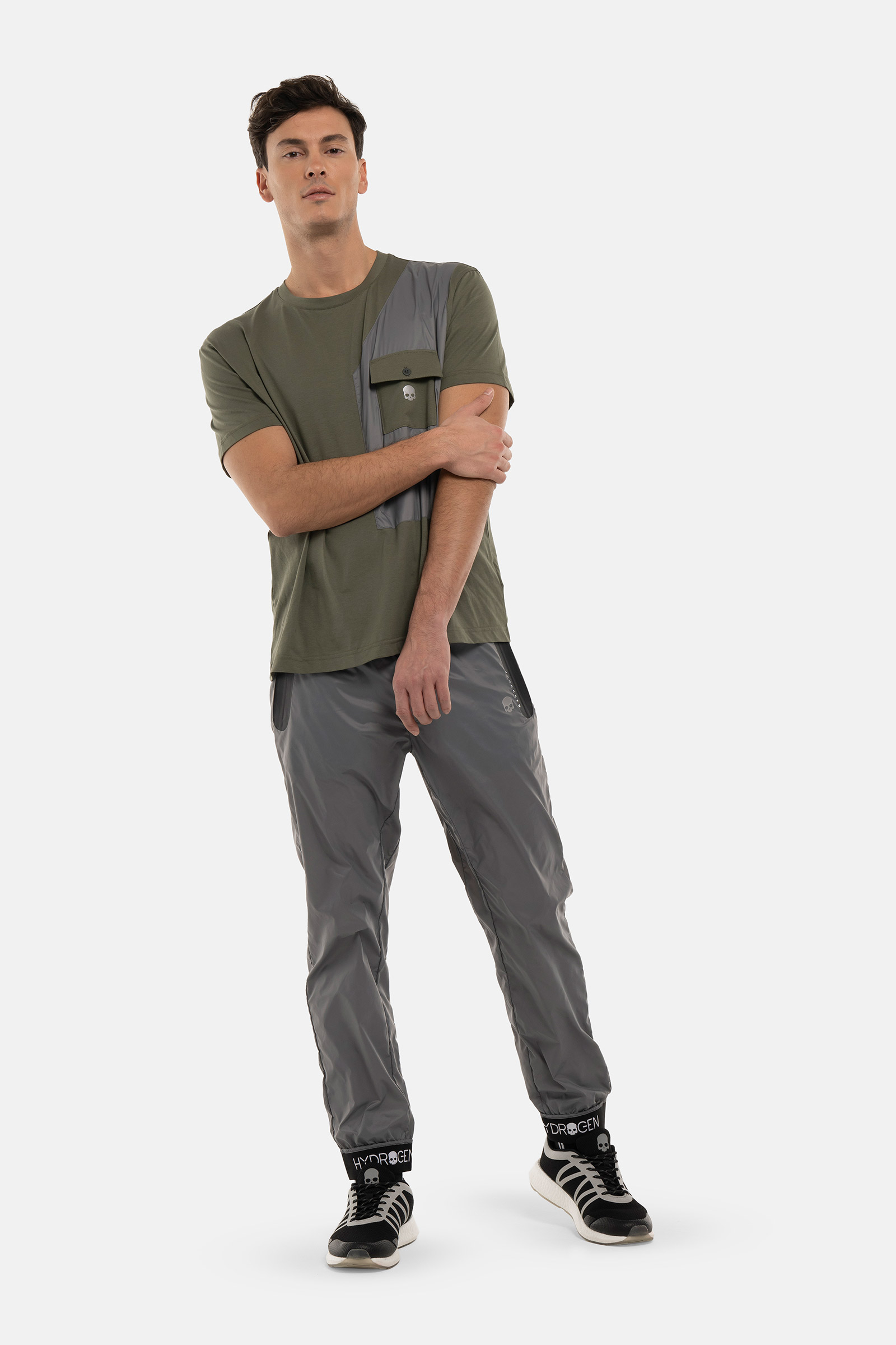 NYLON T-SHIRT - GREEN,GREY - Hydrogen - Luxury Sportwear