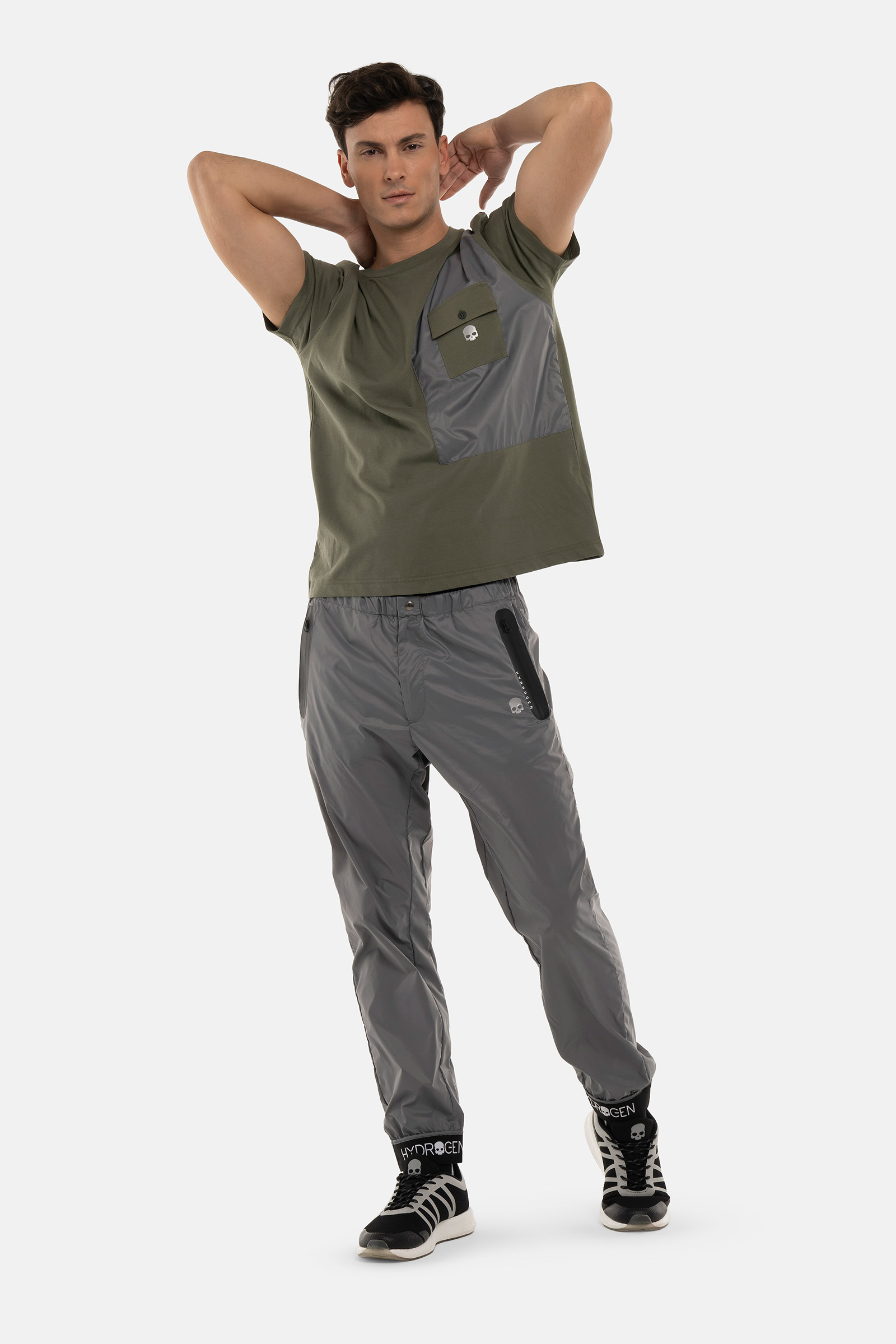 NYLON T-SHIRT - GREEN,GREY - Hydrogen - Luxury Sportwear