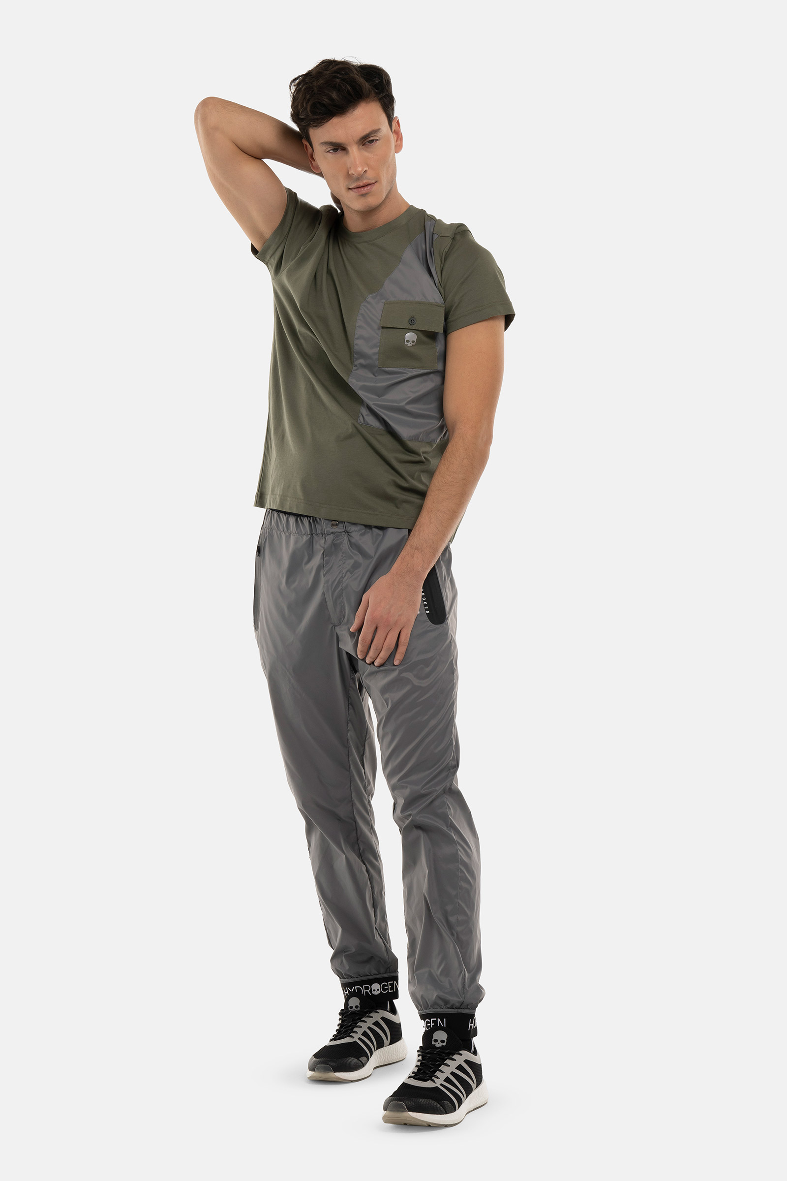 NYLON T-SHIRT - GREEN,GREY - Hydrogen - Luxury Sportwear