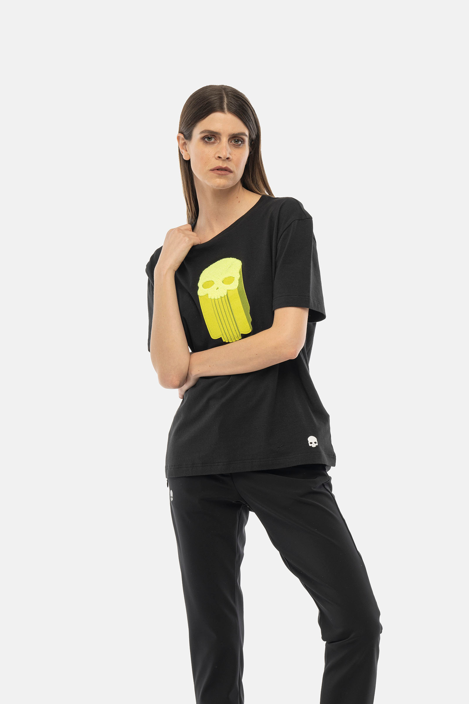 COLLEGE T-SHIRT - BLACK - Hydrogen - Luxury Sportwear
