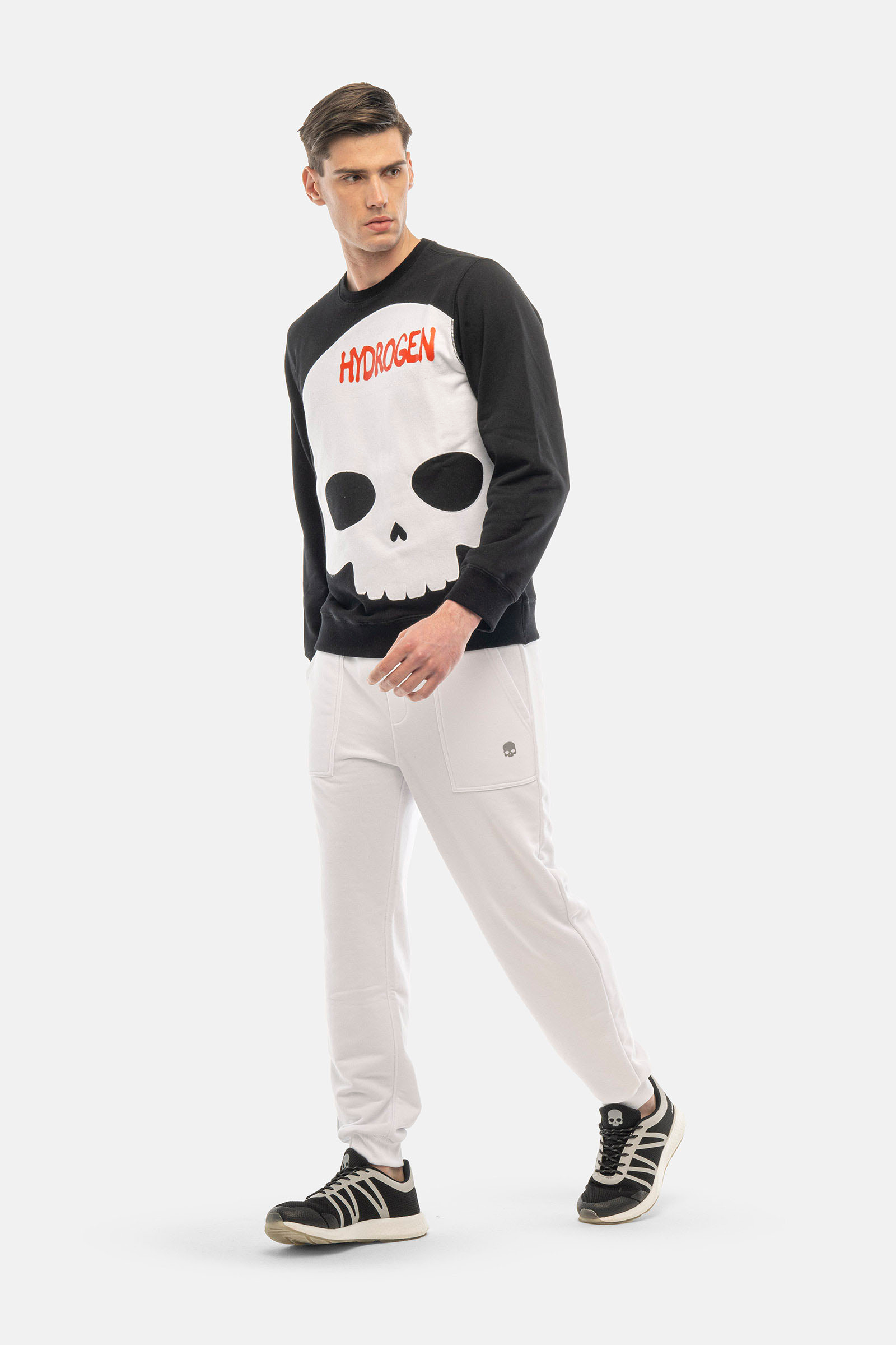 BIG SKULL CREWNECK SWEATSHIRT - BLACK - Hydrogen - Luxury Sportwear