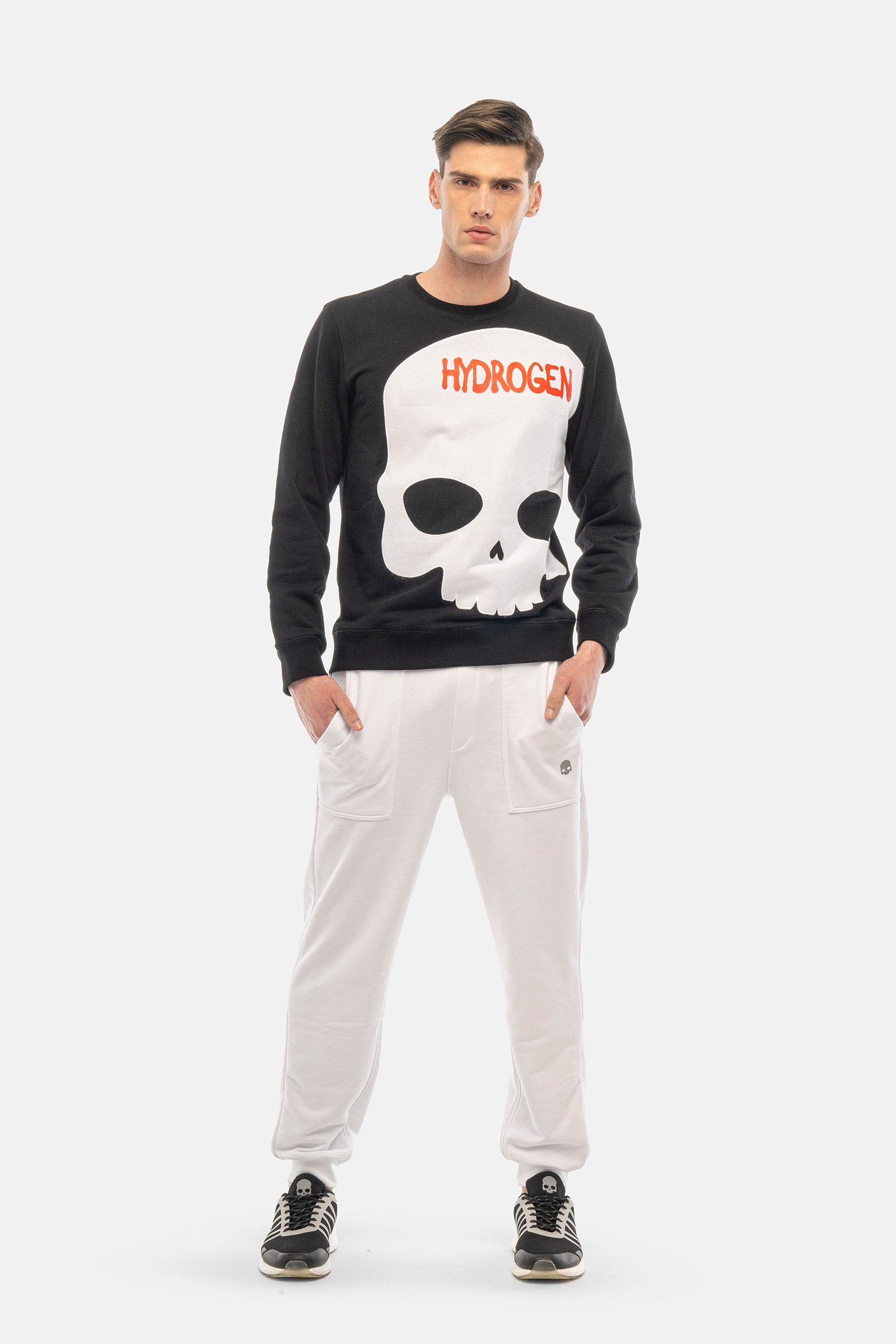 BIG SKULL CREWNECK SWEATSHIRT - BLACK - Hydrogen - Luxury Sportwear