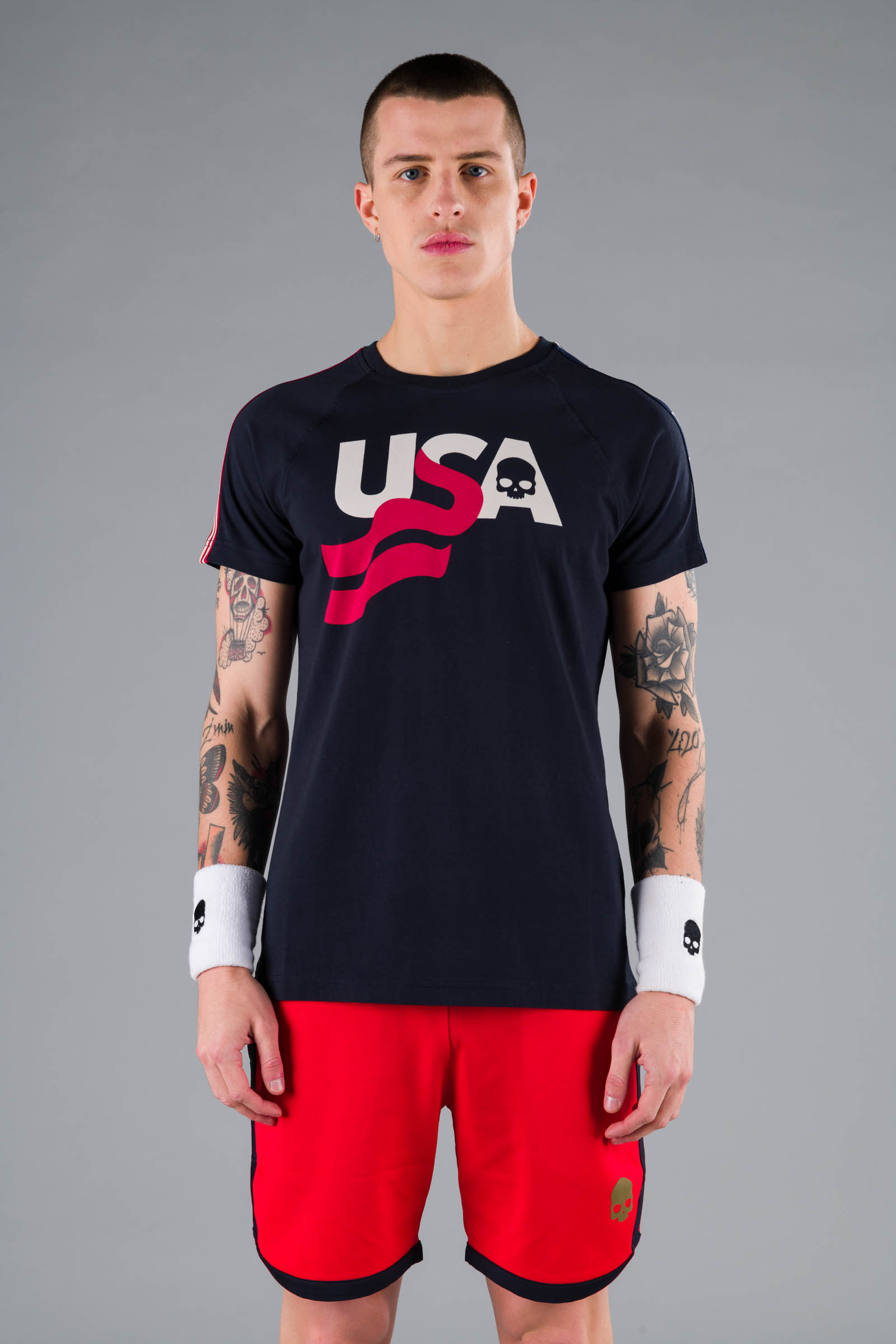 USA COTTON TEE - BLUE NAVY - Abbigliamento sportivo | Hydrogen