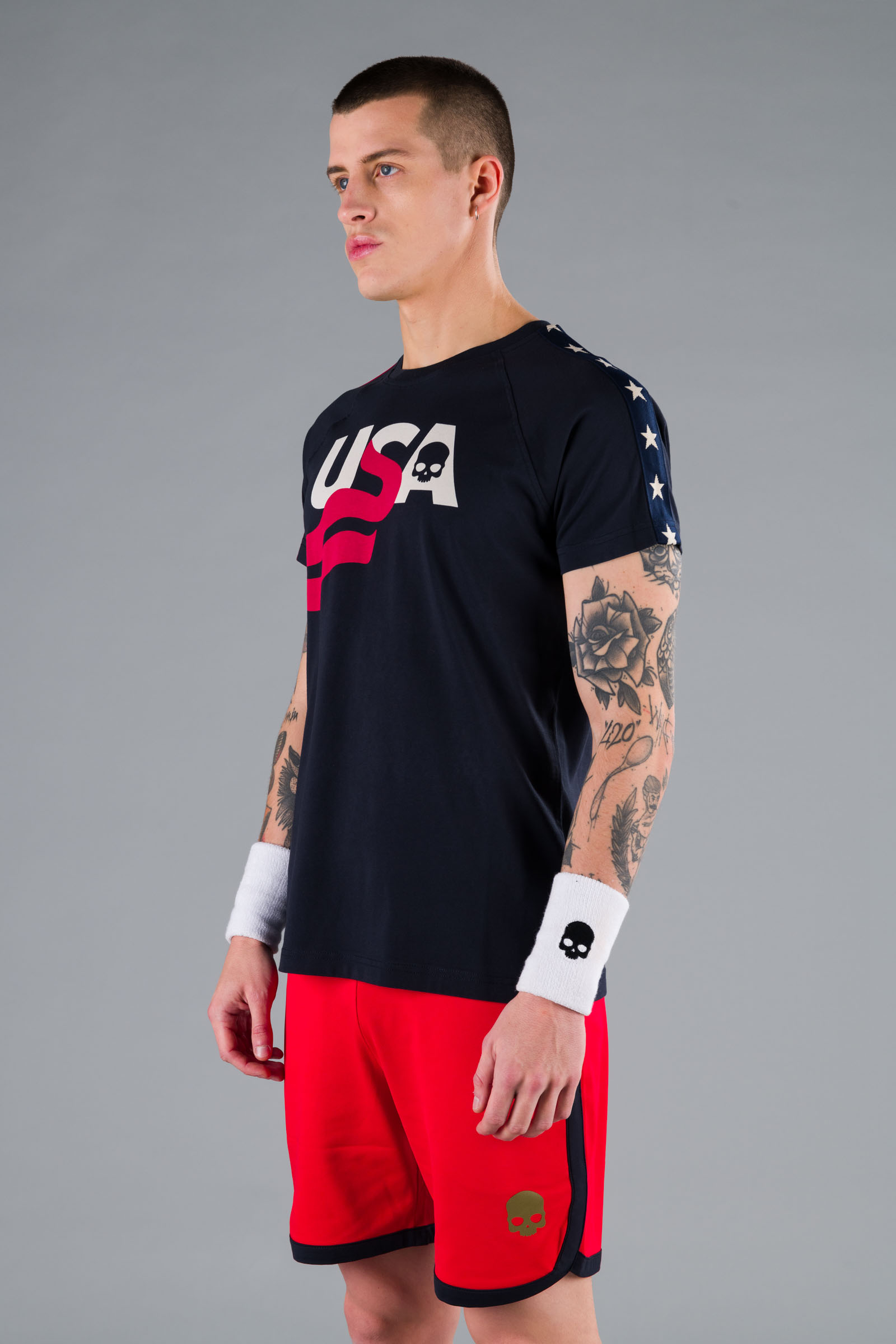 USA COTTON TEE - BLUE NAVY - Abbigliamento sportivo | Hydrogen