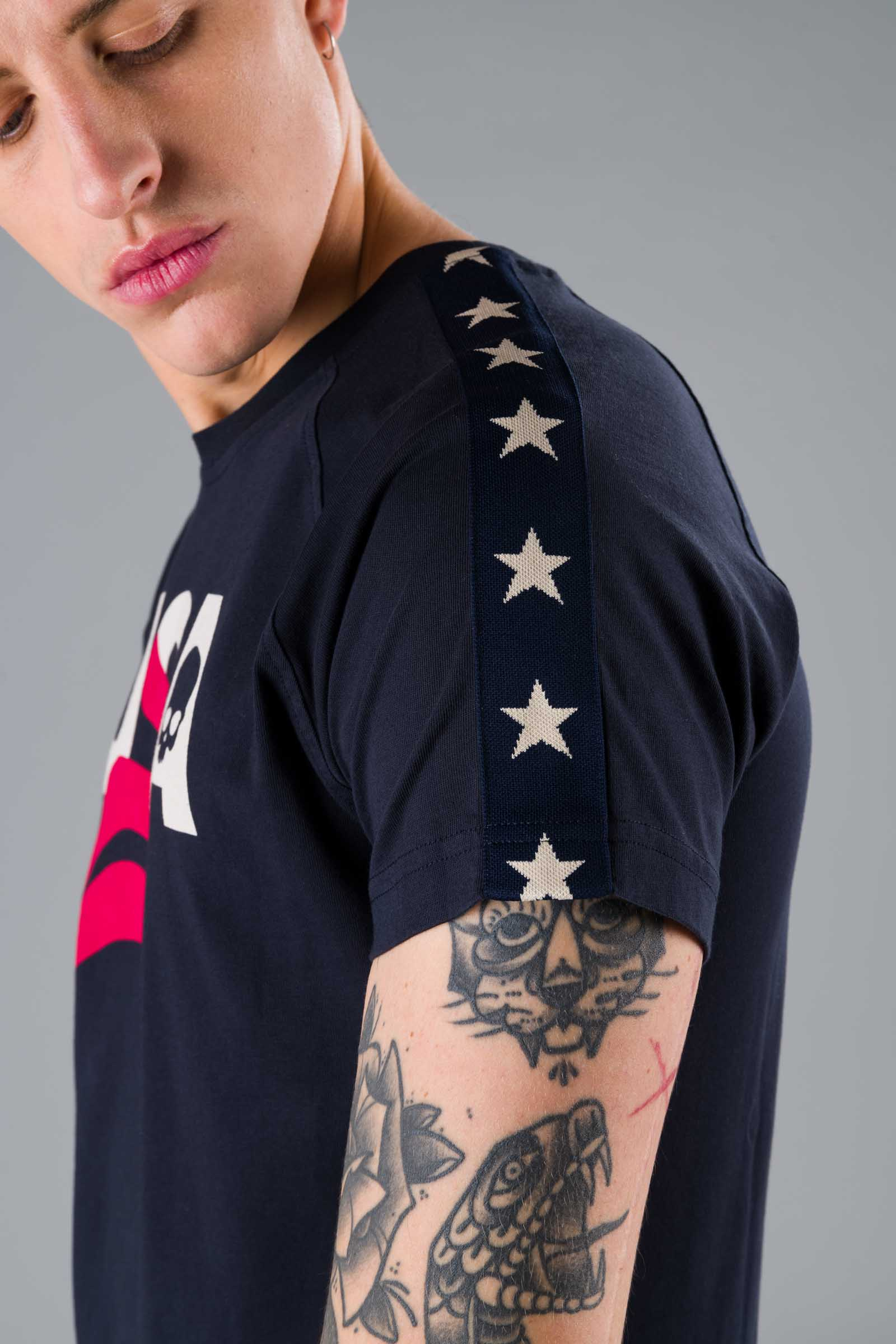 USA COTTON TEE - BLUE NAVY - Abbigliamento sportivo | Hydrogen