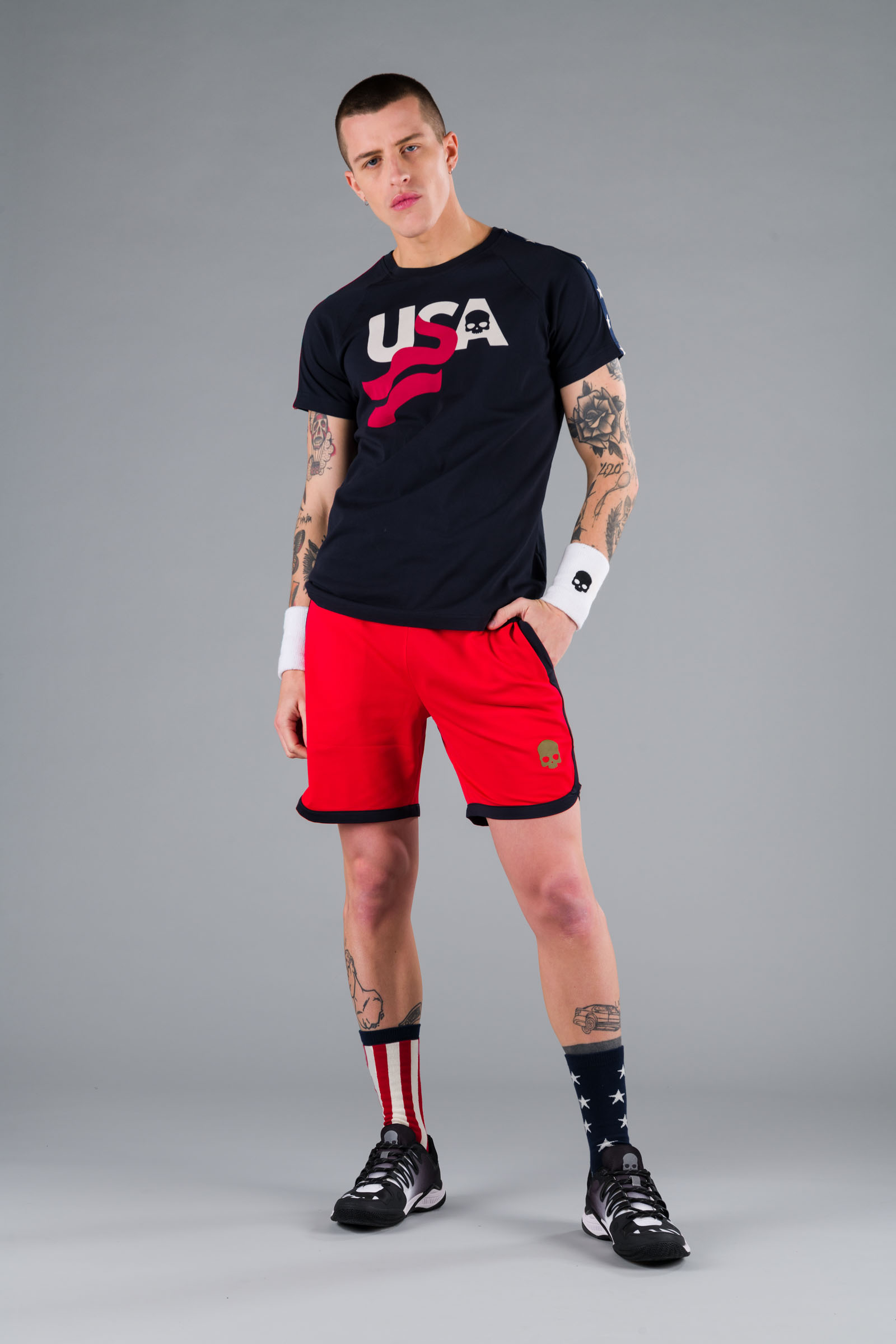 USA COTTON TEE - BLUE NAVY - Abbigliamento sportivo | Hydrogen