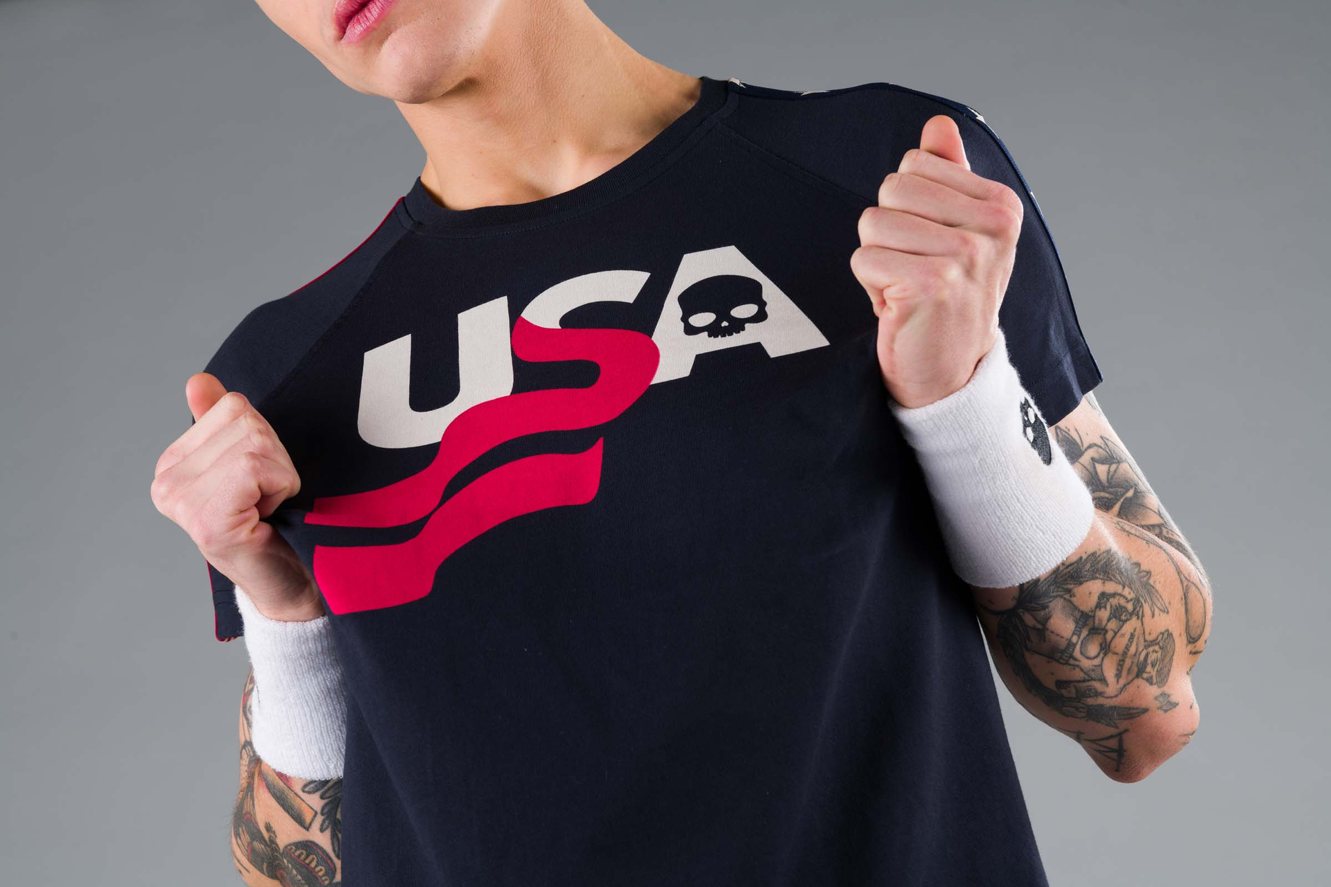 USA COTTON TEE - BLUE NAVY - Abbigliamento sportivo | Hydrogen