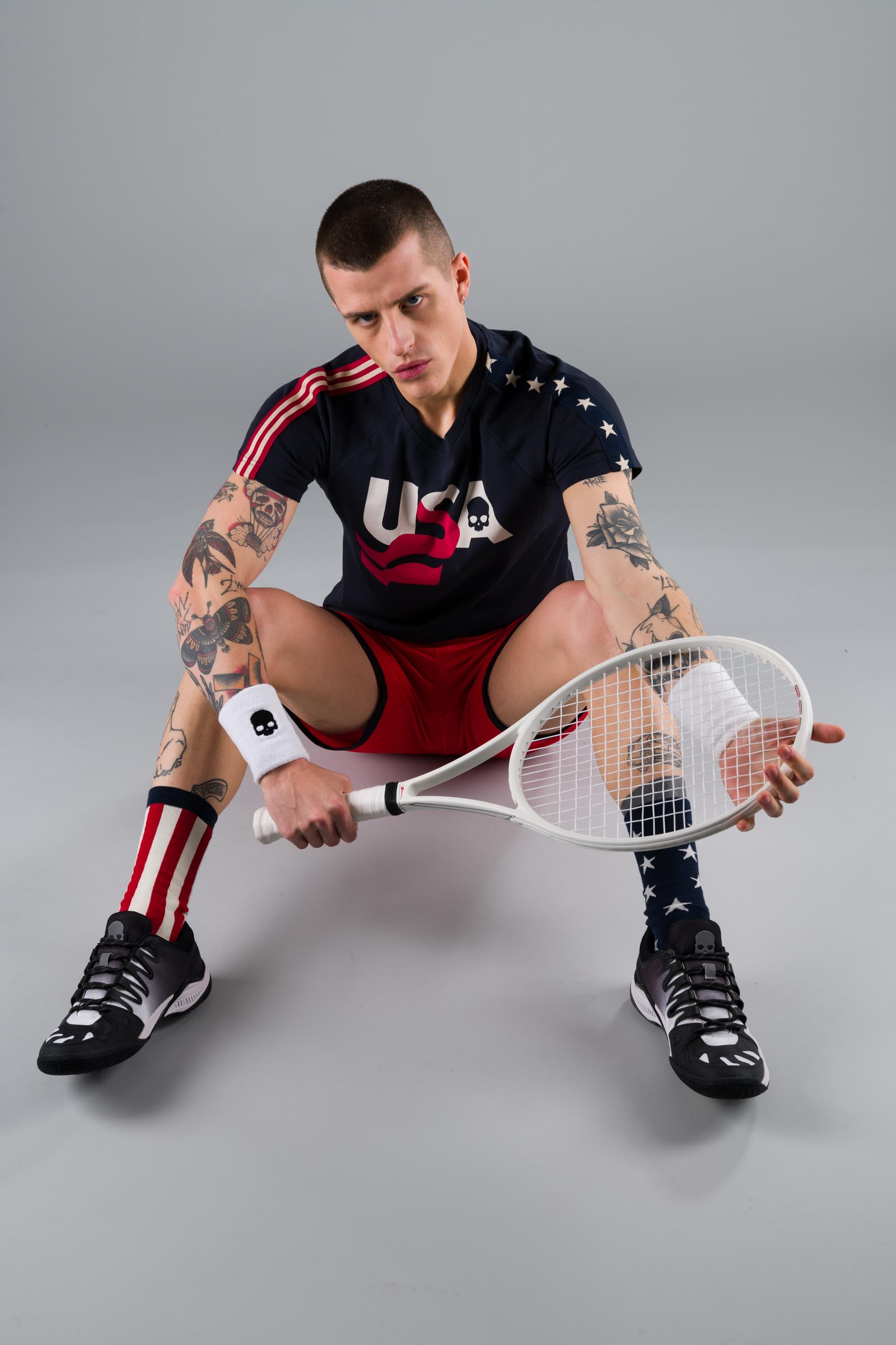 USA COTTON TEE - BLUE NAVY - Abbigliamento sportivo | Hydrogen
