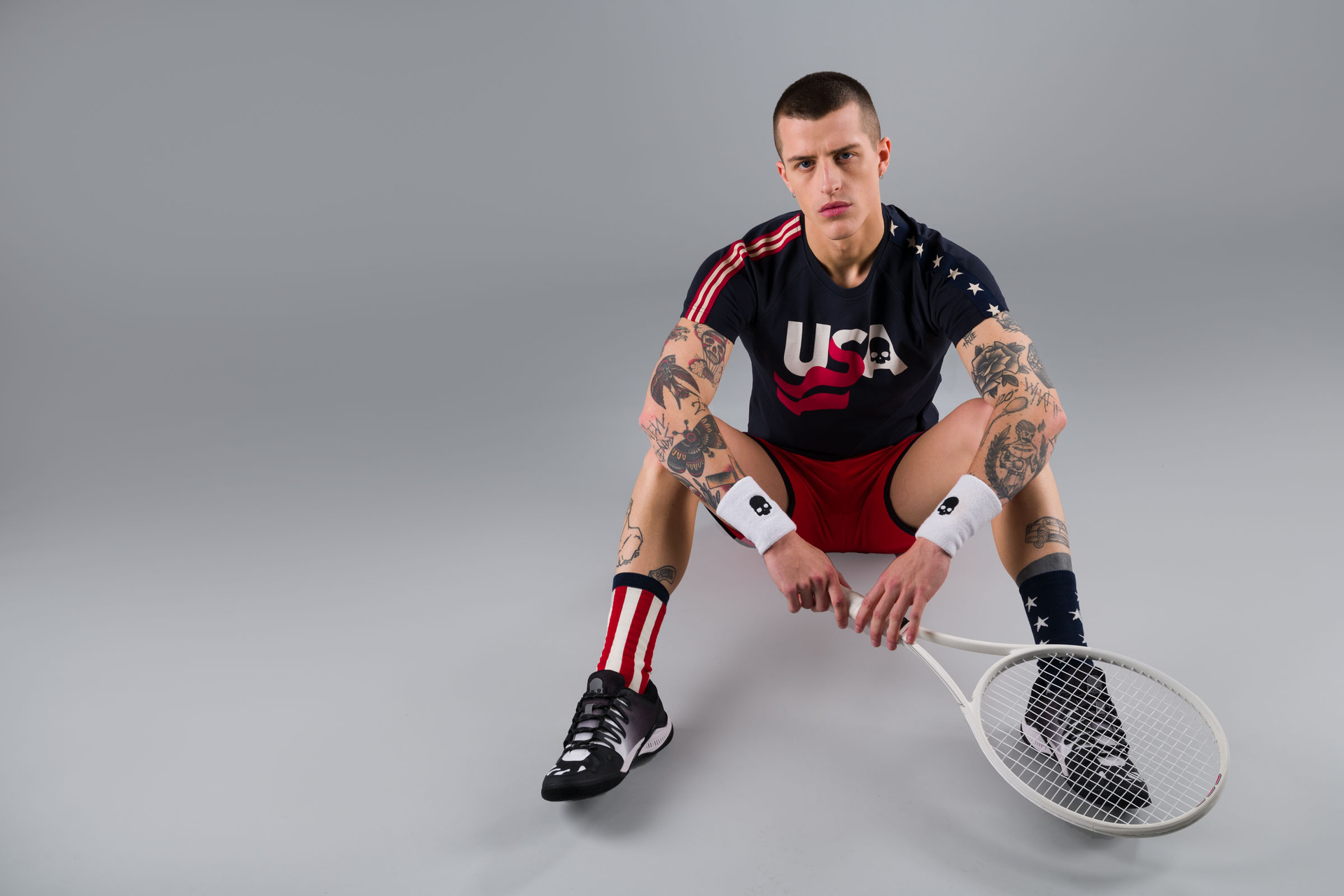 USA COTTON TEE - BLUE NAVY - Abbigliamento sportivo | Hydrogen