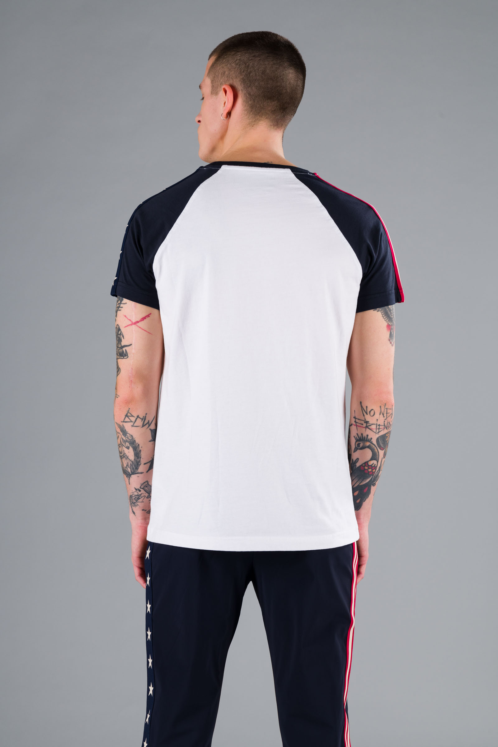 USA COTTON TEE - BLUE,WHITE - Hydrogen - Luxury Sportwear
