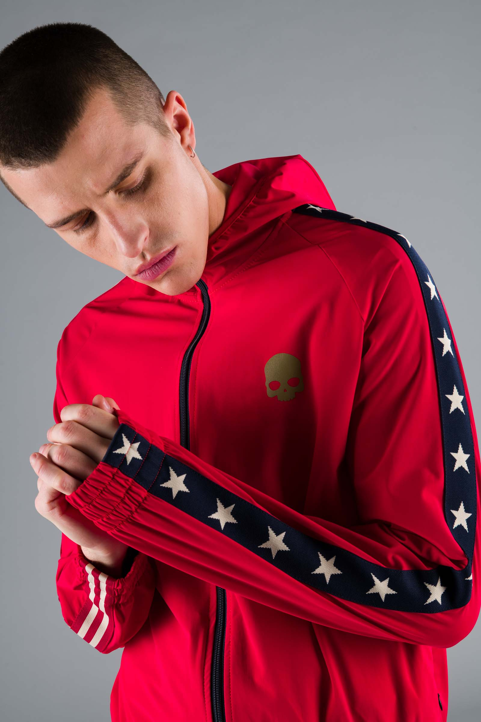 STAR FZ HOODIE - RED - Hydrogen - Luxury Sportwear