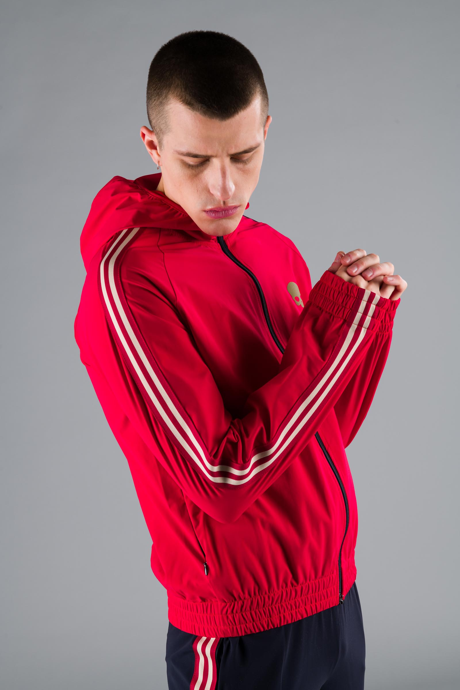 STAR FZ HOODIE - RED - Hydrogen - Luxury Sportwear