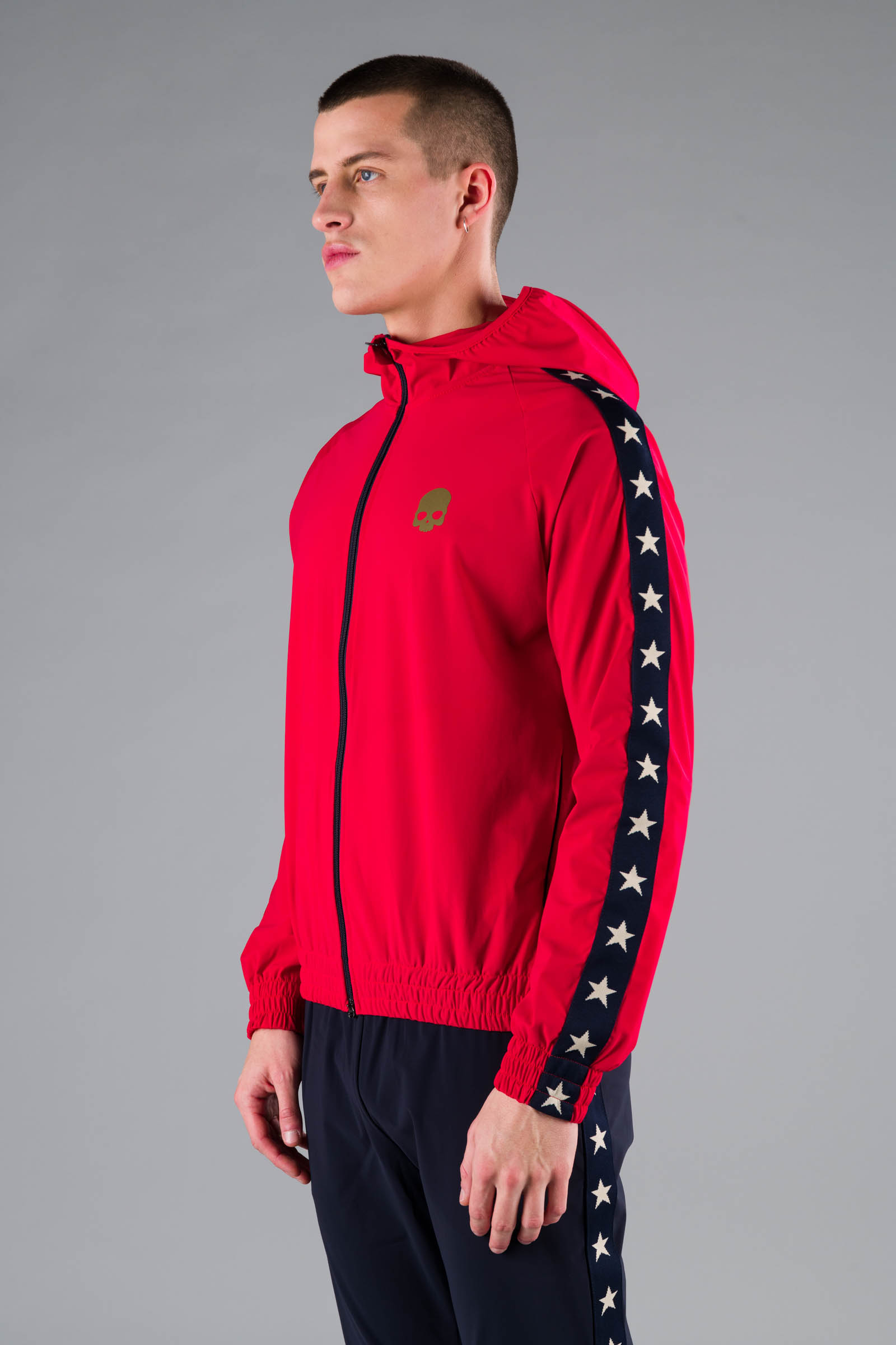 STAR FZ HOODIE - RED - Hydrogen - Luxury Sportwear