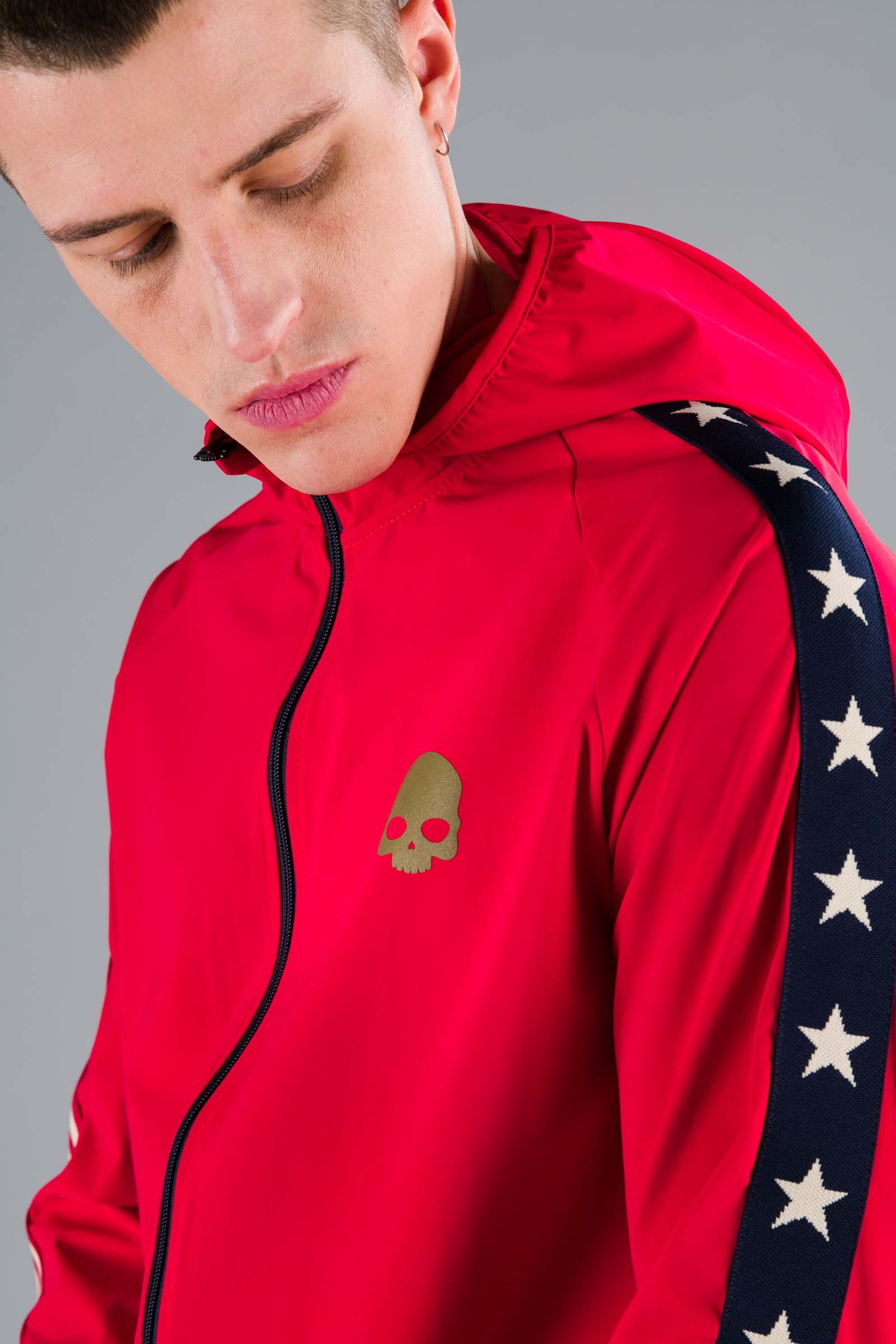 STAR FZ HOODIE - RED - Hydrogen - Luxury Sportwear