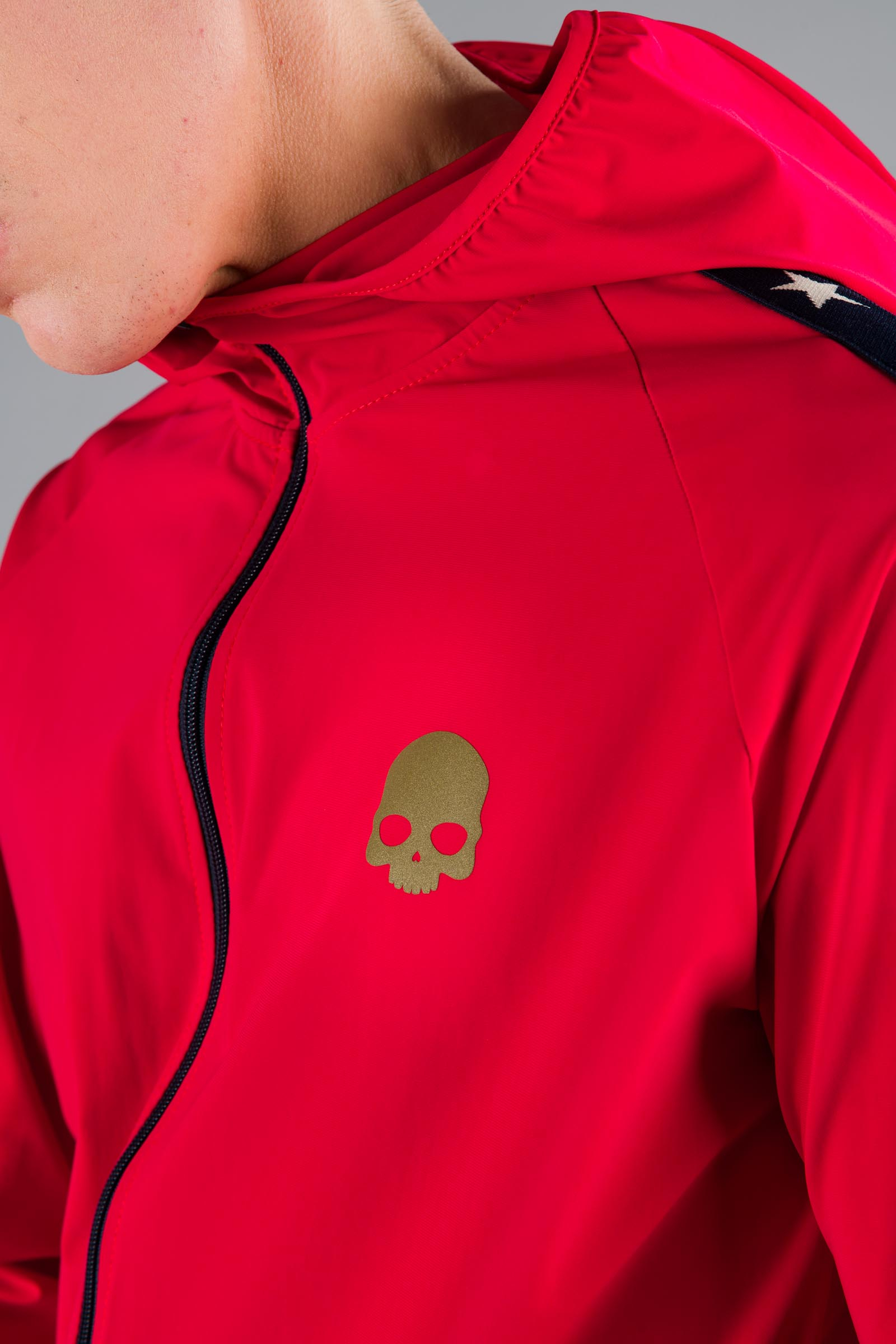 STAR FZ HOODIE - RED - Hydrogen - Luxury Sportwear
