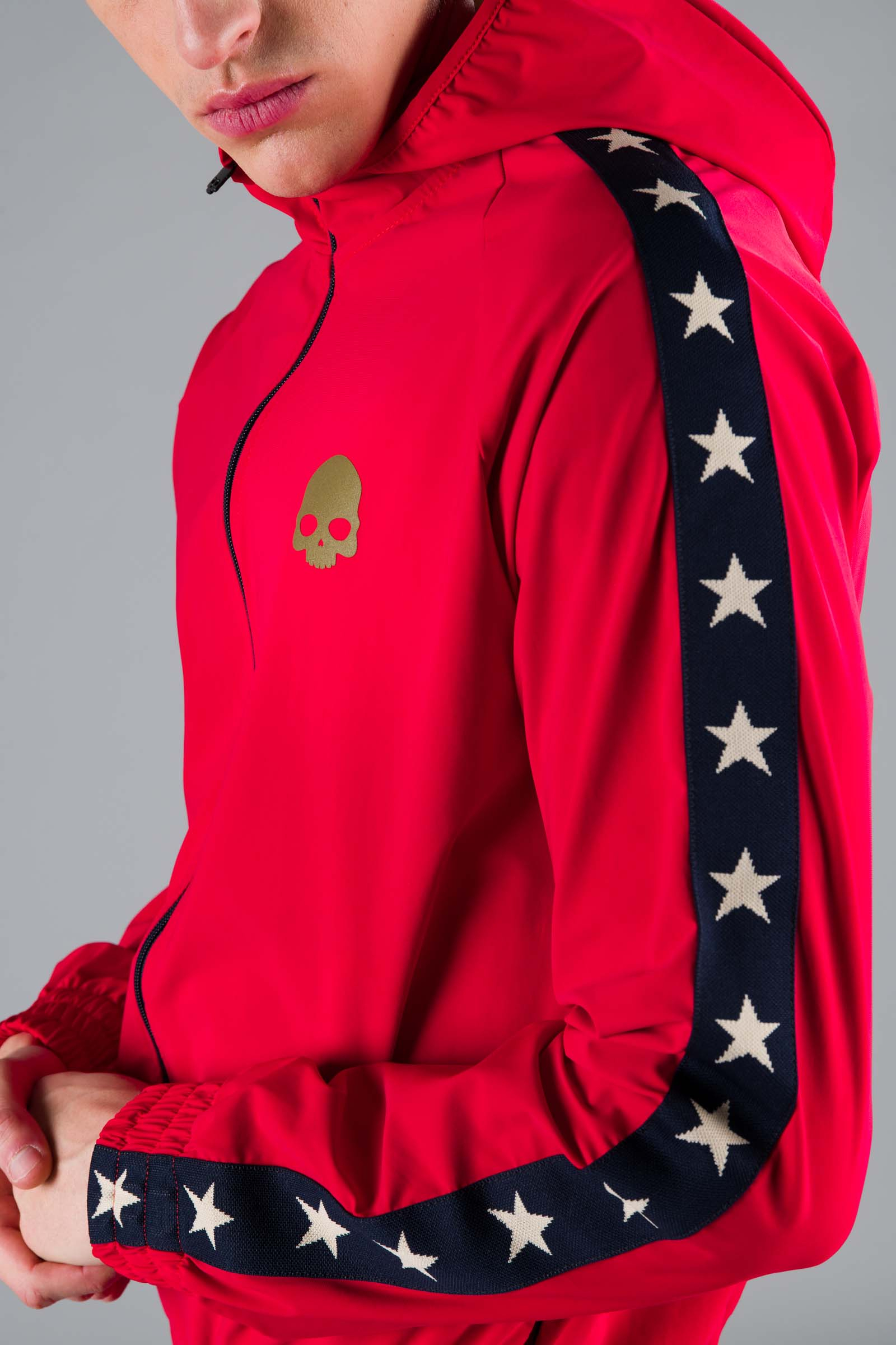 STAR FZ HOODIE - RED - Hydrogen - Luxury Sportwear