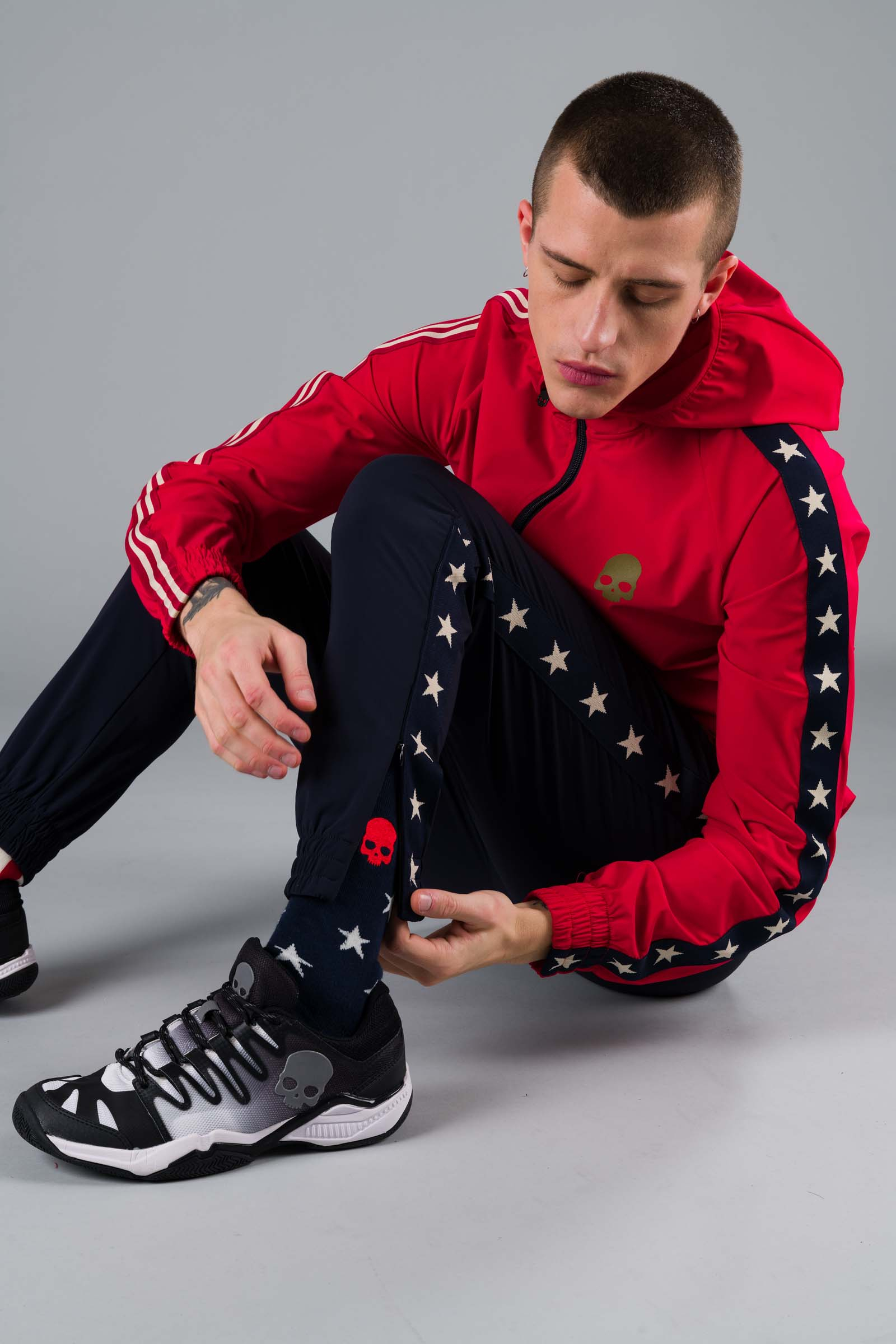 STAR FZ HOODIE - RED - Hydrogen - Luxury Sportwear