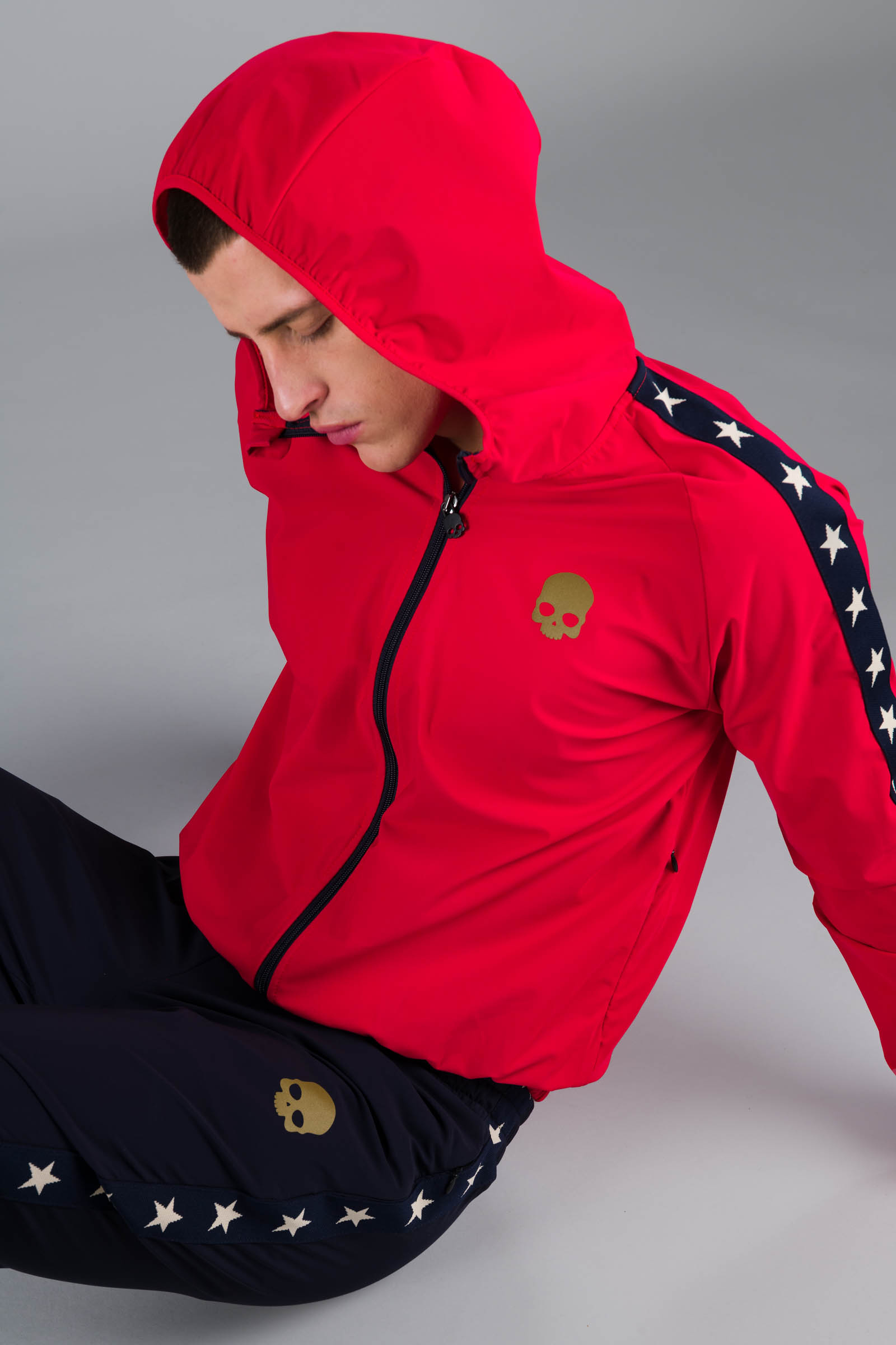STAR FZ HOODIE - RED - Hydrogen - Luxury Sportwear