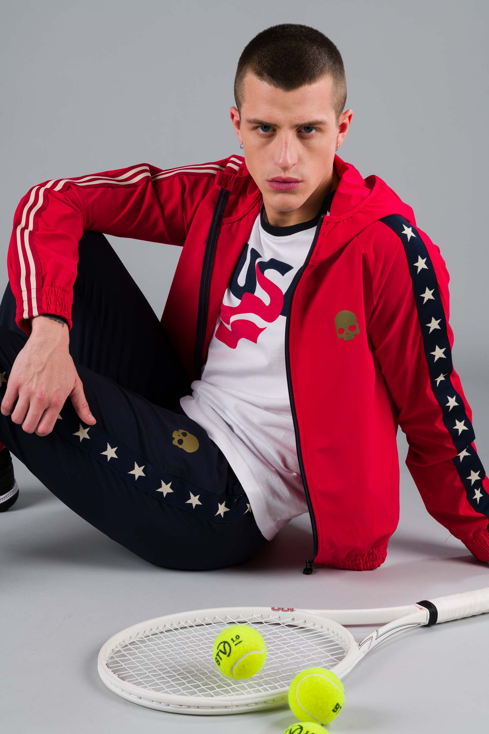 STAR FZ HOODIE - RED - Hydrogen - Luxury Sportwear