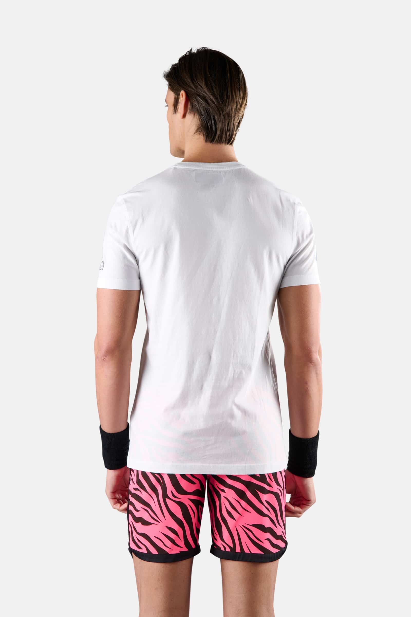 TENNIS COURT COTTON TEE - WHITE,SPRAY ART - Hydrogen - Luxury Sportwear