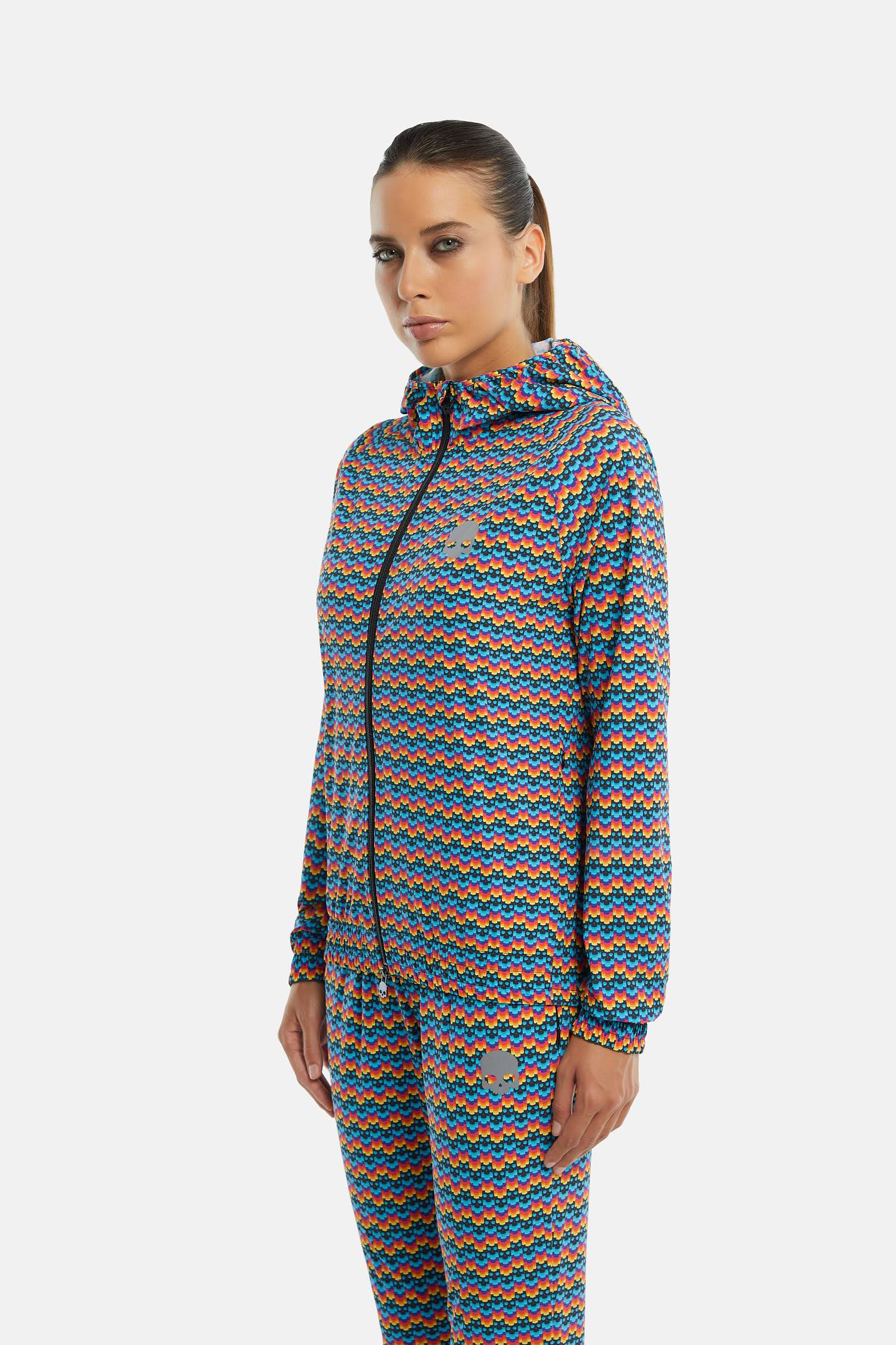 TECH HOODIE RAINBOW SKULL - RAINBOW - Hydrogen - Luxury Sportwear