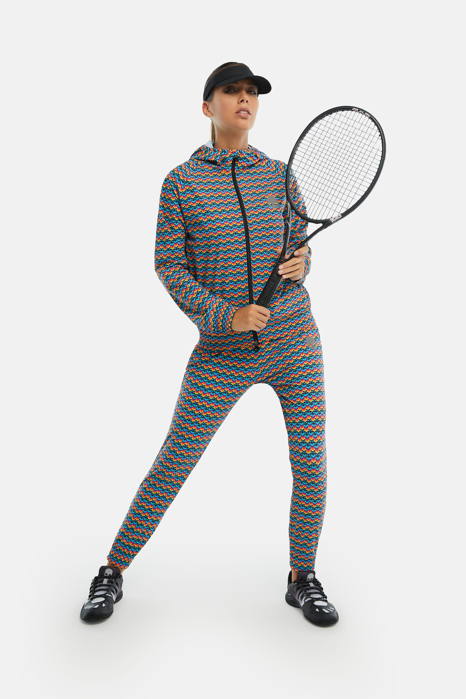 TECH HOODIE RAINBOW SKULL - RAINBOW - Hydrogen - Luxury Sportwear