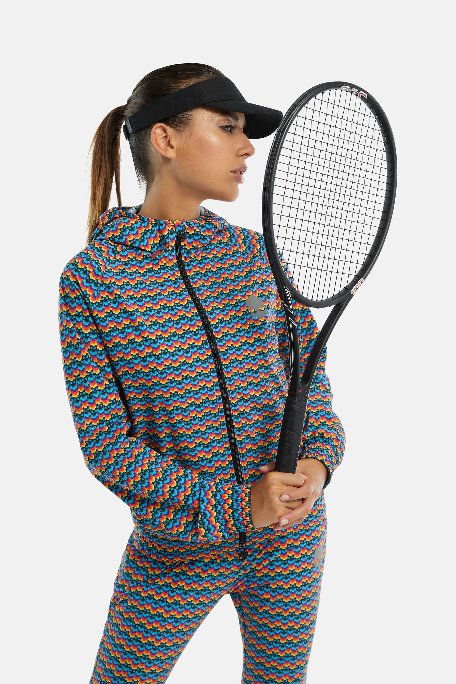 TECH HOODIE RAINBOW SKULL - RAINBOW - Hydrogen - Luxury Sportwear
