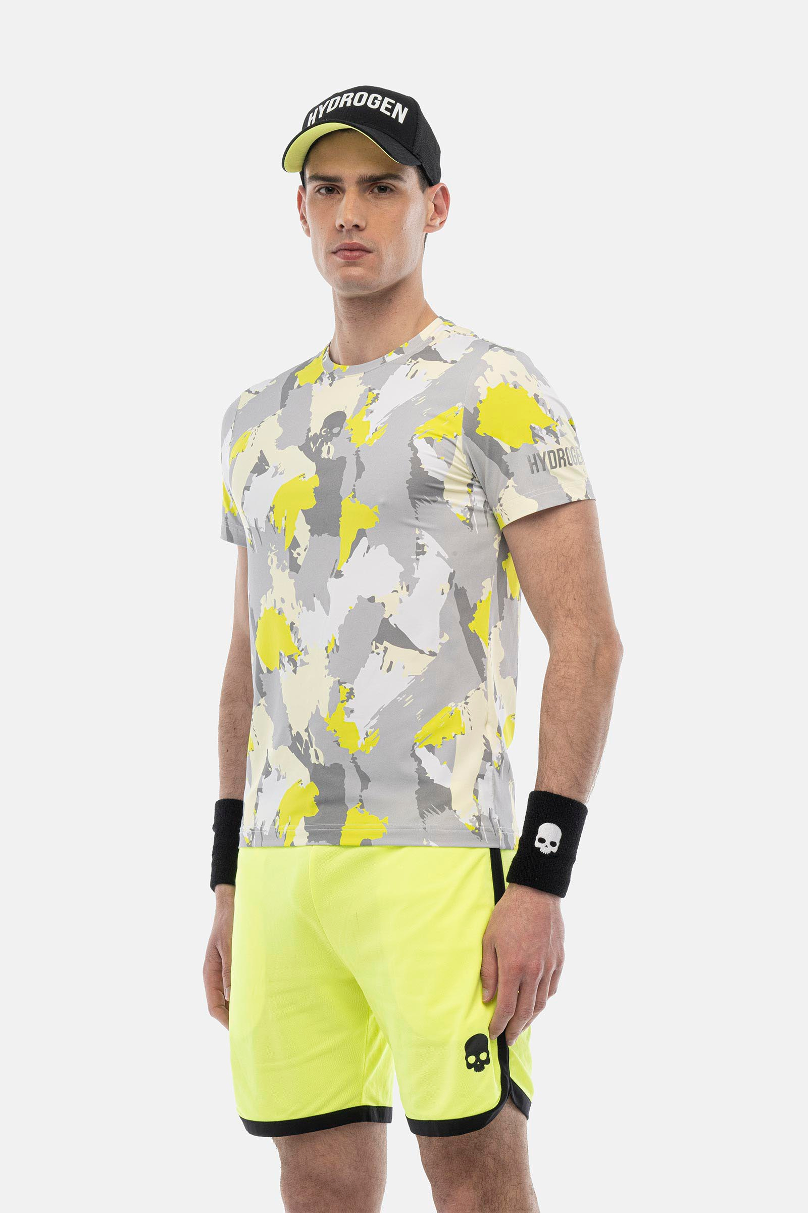 BRUSHED CAMO TECH T-SHIRT - GREY - Hydrogen - Luxury Sportwear