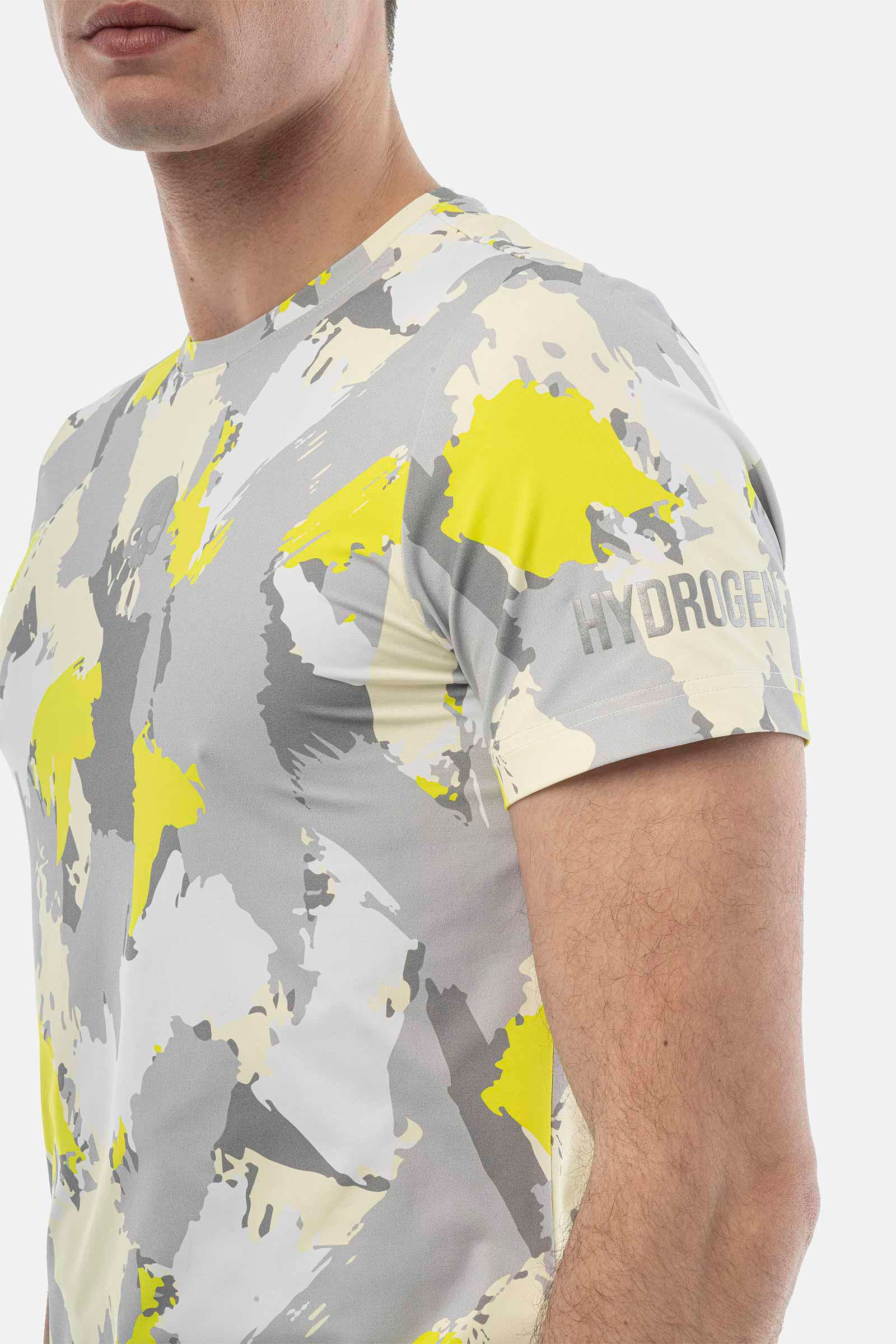 BRUSHED CAMO TECH T-SHIRT - GREY - Hydrogen - Luxury Sportwear