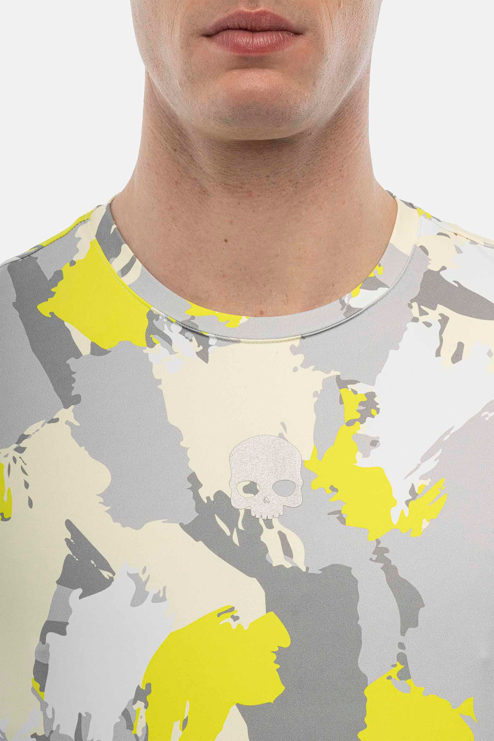 BRUSHED CAMO TECH T-SHIRT - GREY - Hydrogen - Luxury Sportwear
