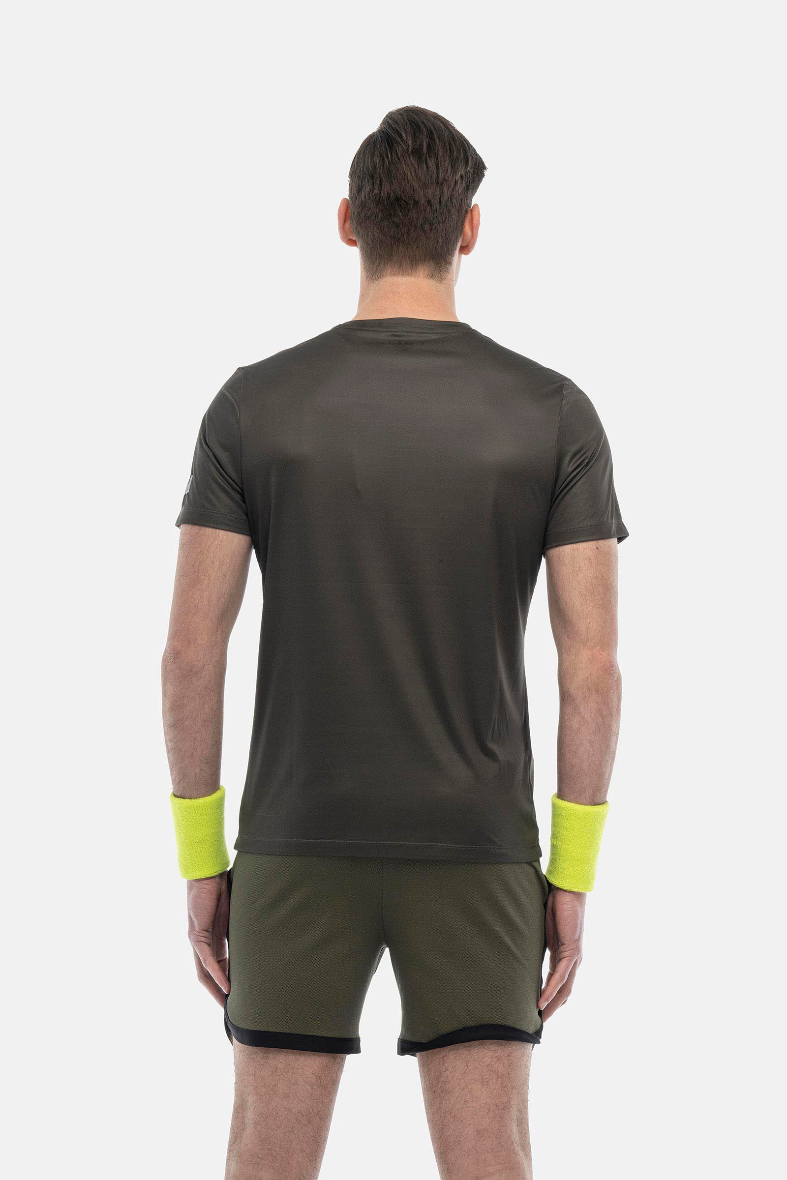 SKETCH TECH T-SHIRT - MILITARY GREEN,YELLOW FLUO - Hydrogen - Luxury Sportwear