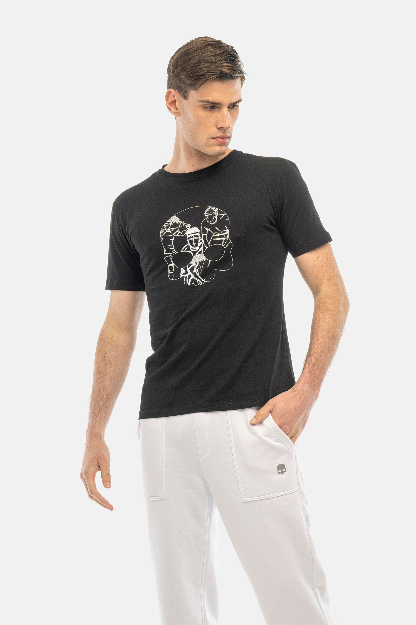 SKETCH T-SHIRT - BLACK,WHITE - Hydrogen - Luxury Sportwear