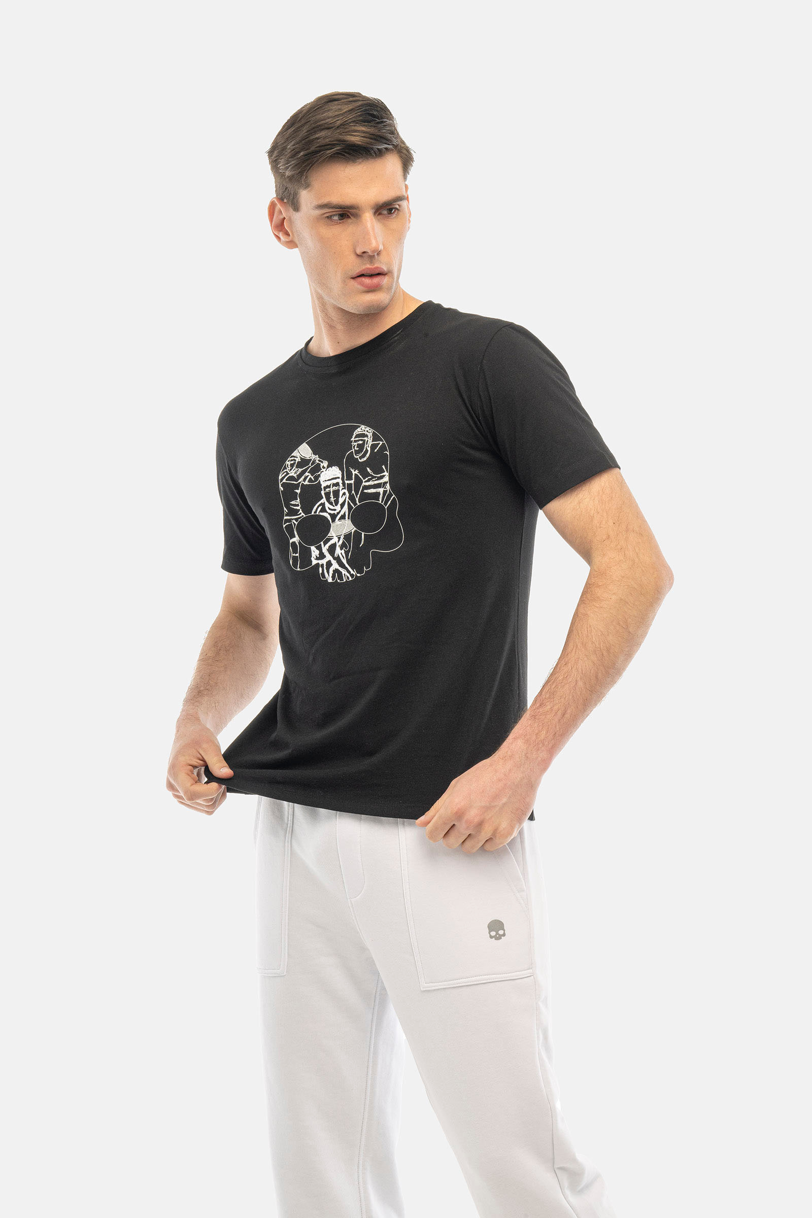 SKETCH T-SHIRT - BLACK,WHITE - Hydrogen - Luxury Sportwear