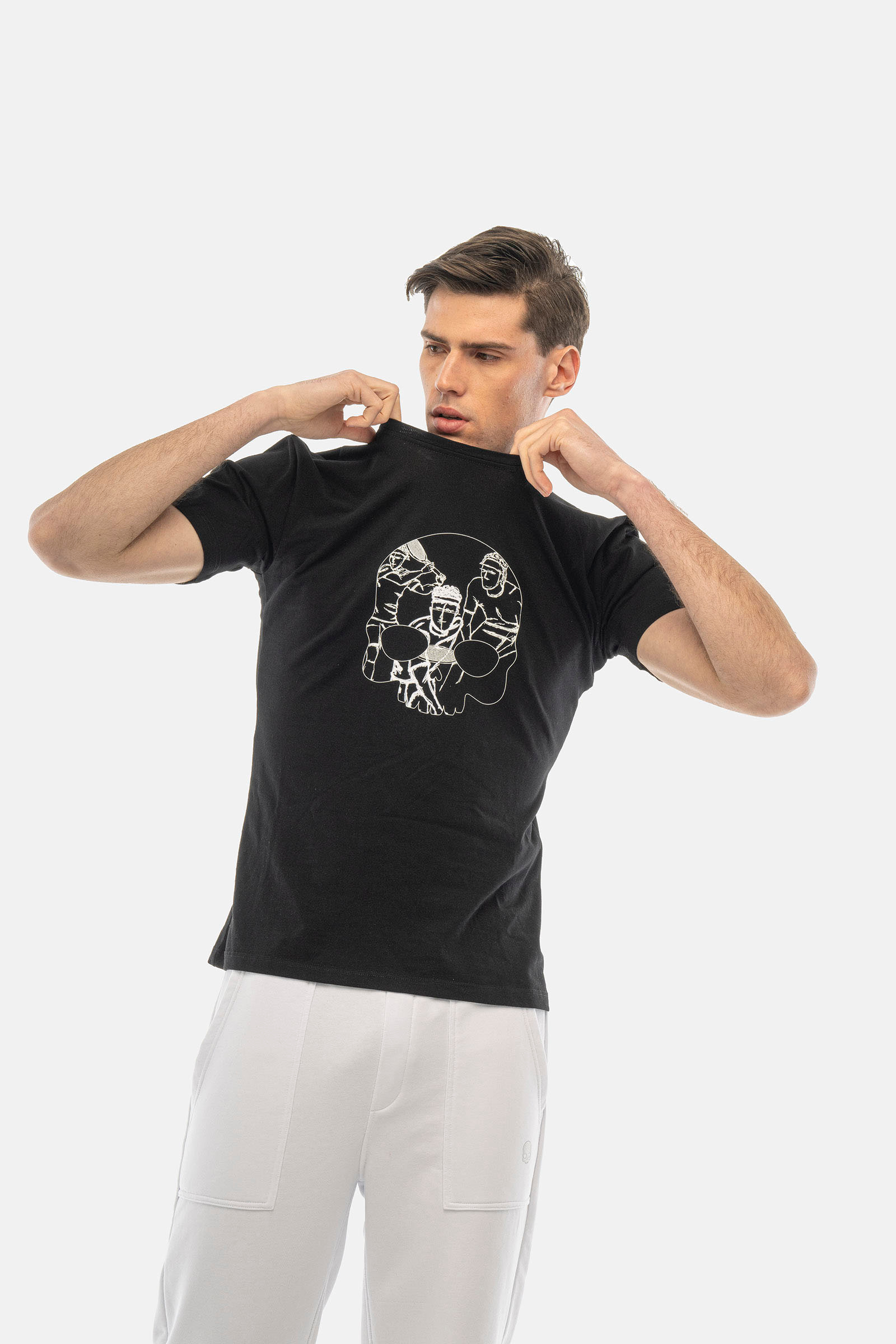 SKETCH T-SHIRT - BLACK,WHITE - Hydrogen - Luxury Sportwear