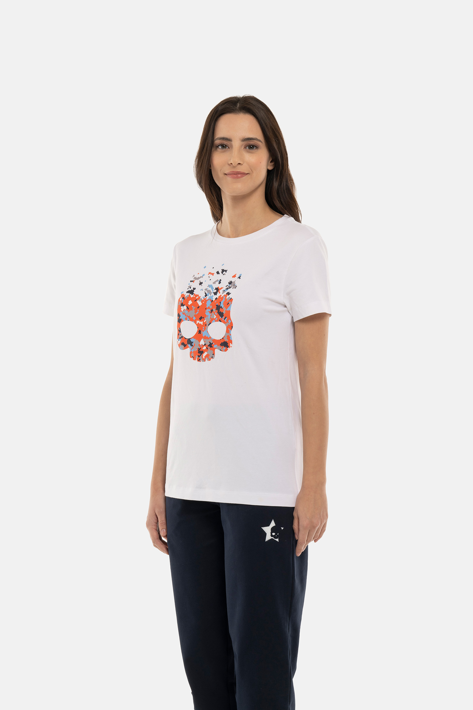 CAMU PIXEL COTTON TEE - WHITE - Hydrogen - Luxury Sportwear