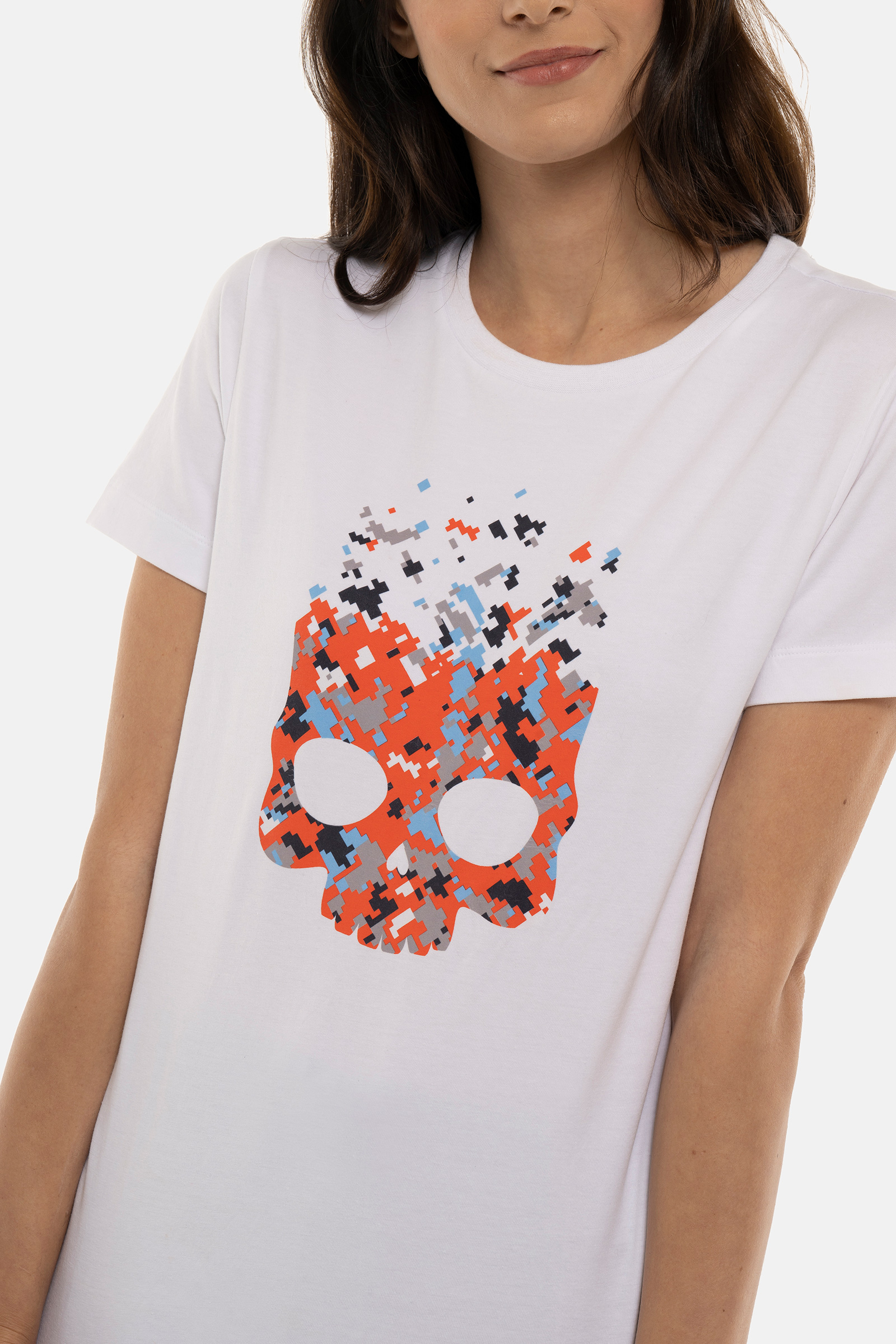 CAMU PIXEL COTTON TEE - WHITE - Hydrogen - Luxury Sportwear