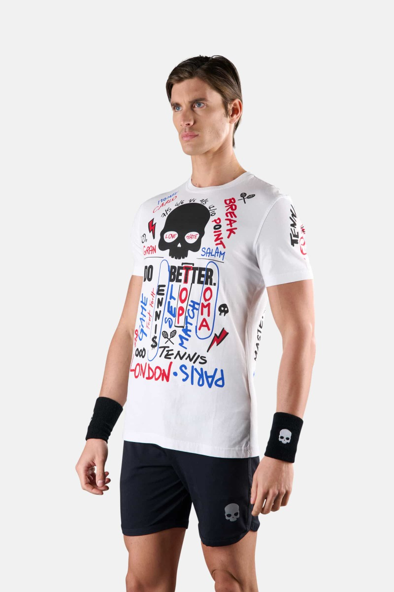GRAFFITI TEE - WHITE,RED - Abbigliamento sportivo | Hydrogen