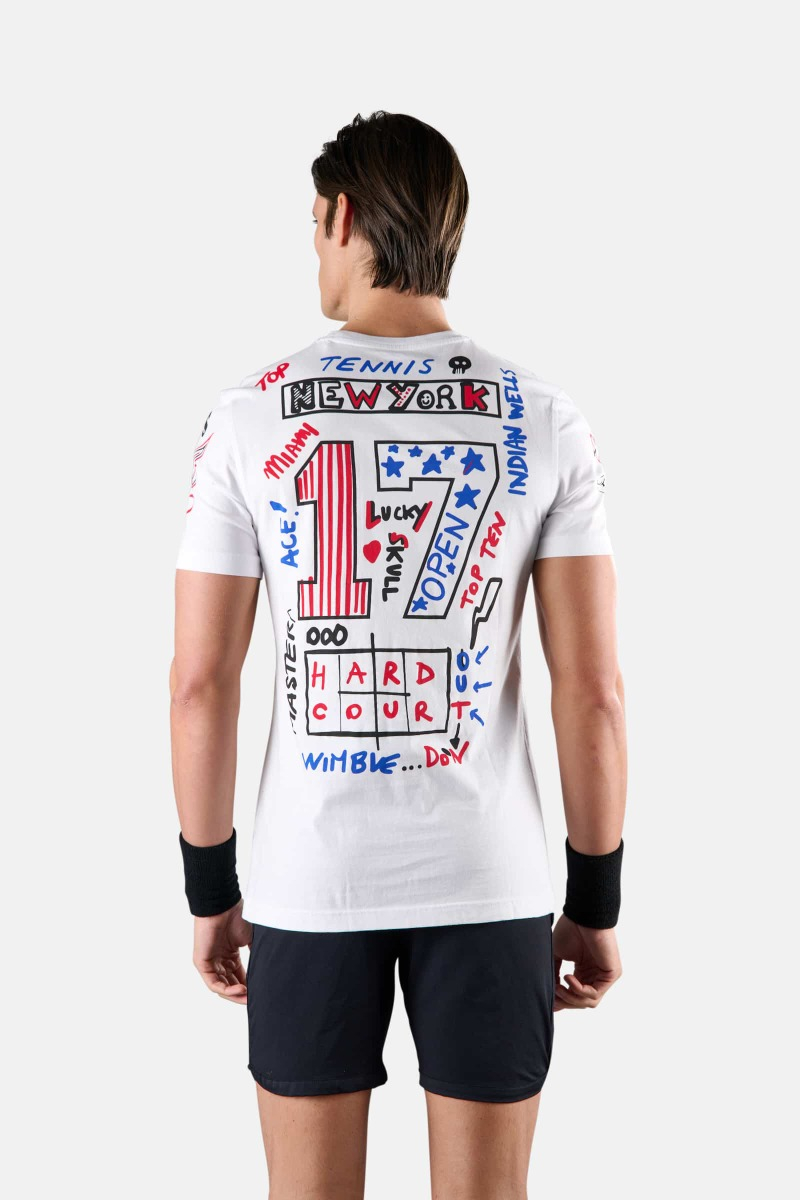 GRAFFITI TEE - WHITE,RED - Abbigliamento sportivo | Hydrogen
