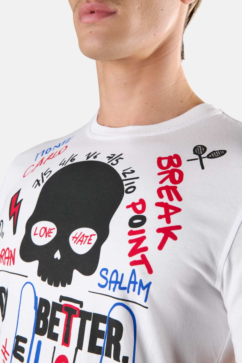 GRAFFITI TEE - WHITE,RED - Abbigliamento sportivo | Hydrogen