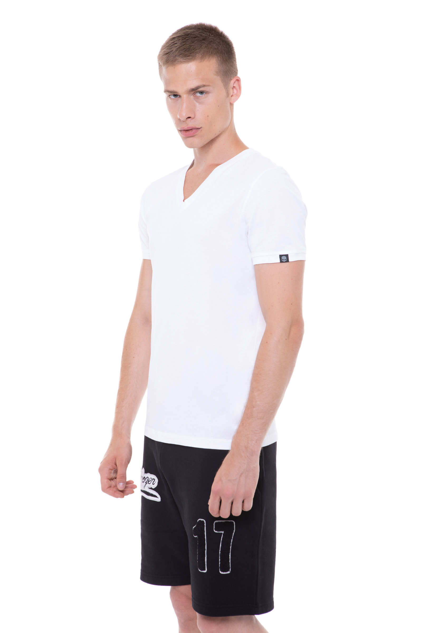 V NECK T-SHIRT - WHITE - Hydrogen - Luxury Sportwear