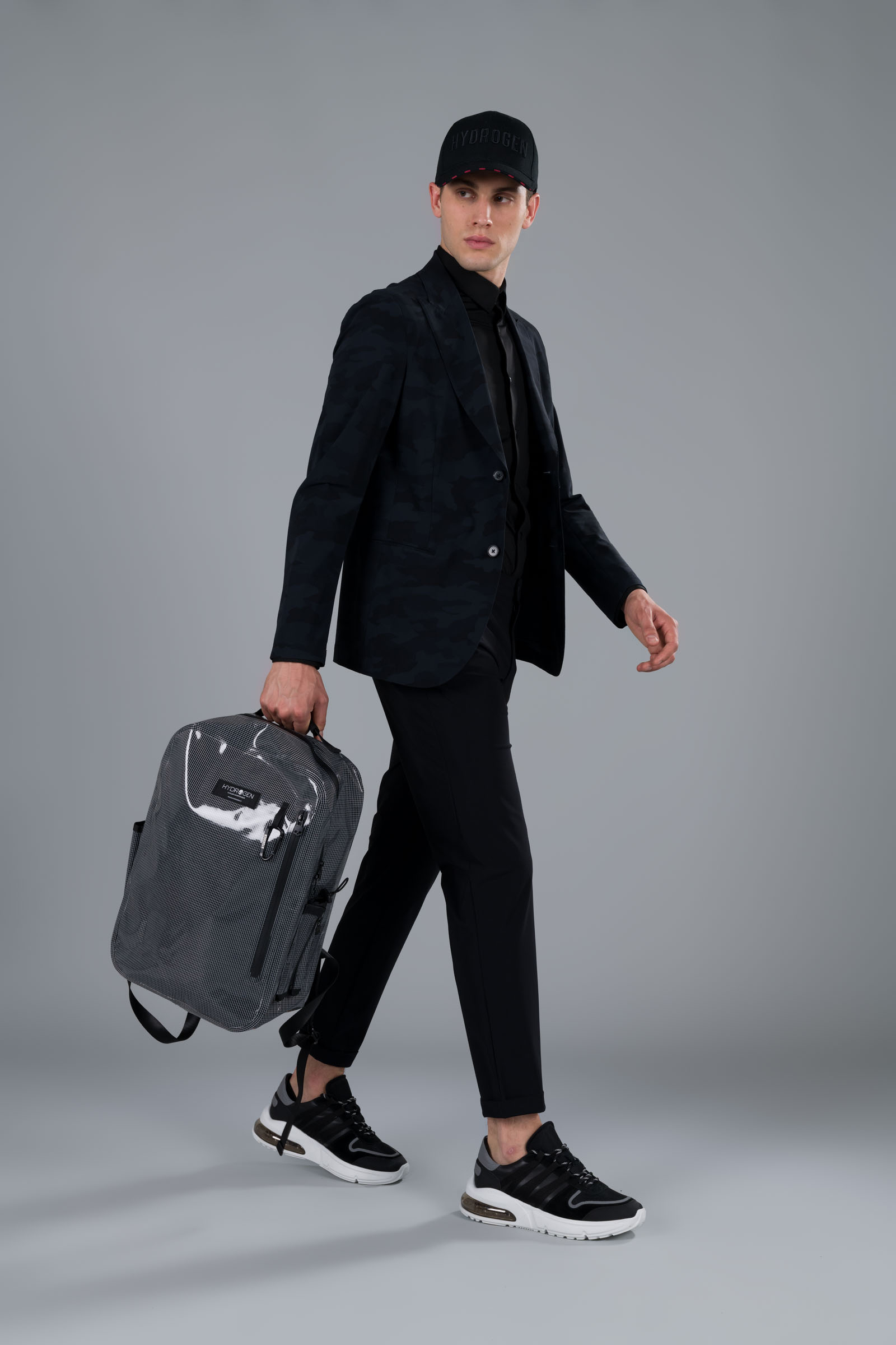 PEAK LAPEL JACKET - BLACK CAMOUFLAGE - Hydrogen - Luxury Sportwear