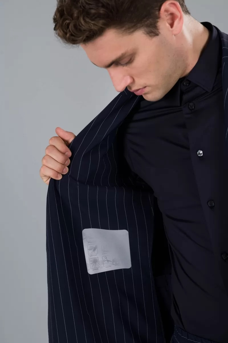 DOUBLE BREASTED JACKET - BLUE NAVY STRIPE WHITE - Abbigliamento sportivo | Hydrogen