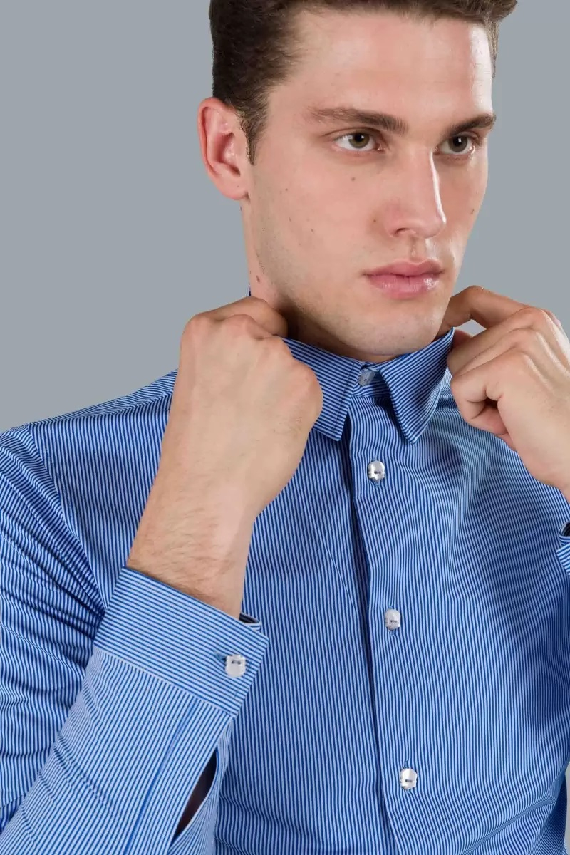 TECH SHIRT - BLUE STRIPE WHITE - Hydrogen - Luxury Sportwear