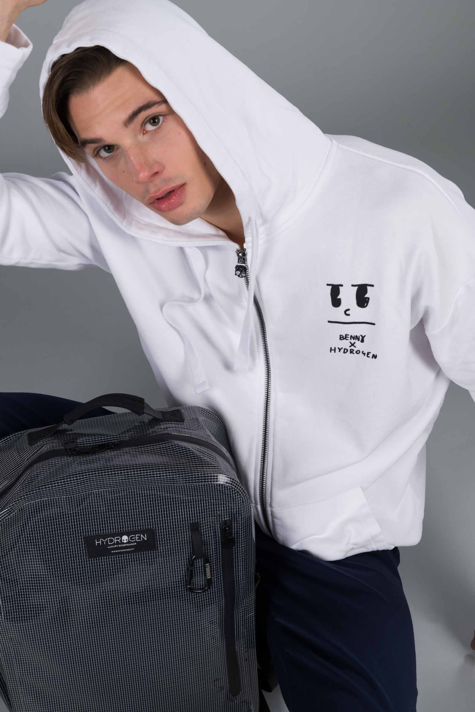 BENNY FZ HOODIE - WHITE - Hydrogen - Luxury Sportwear